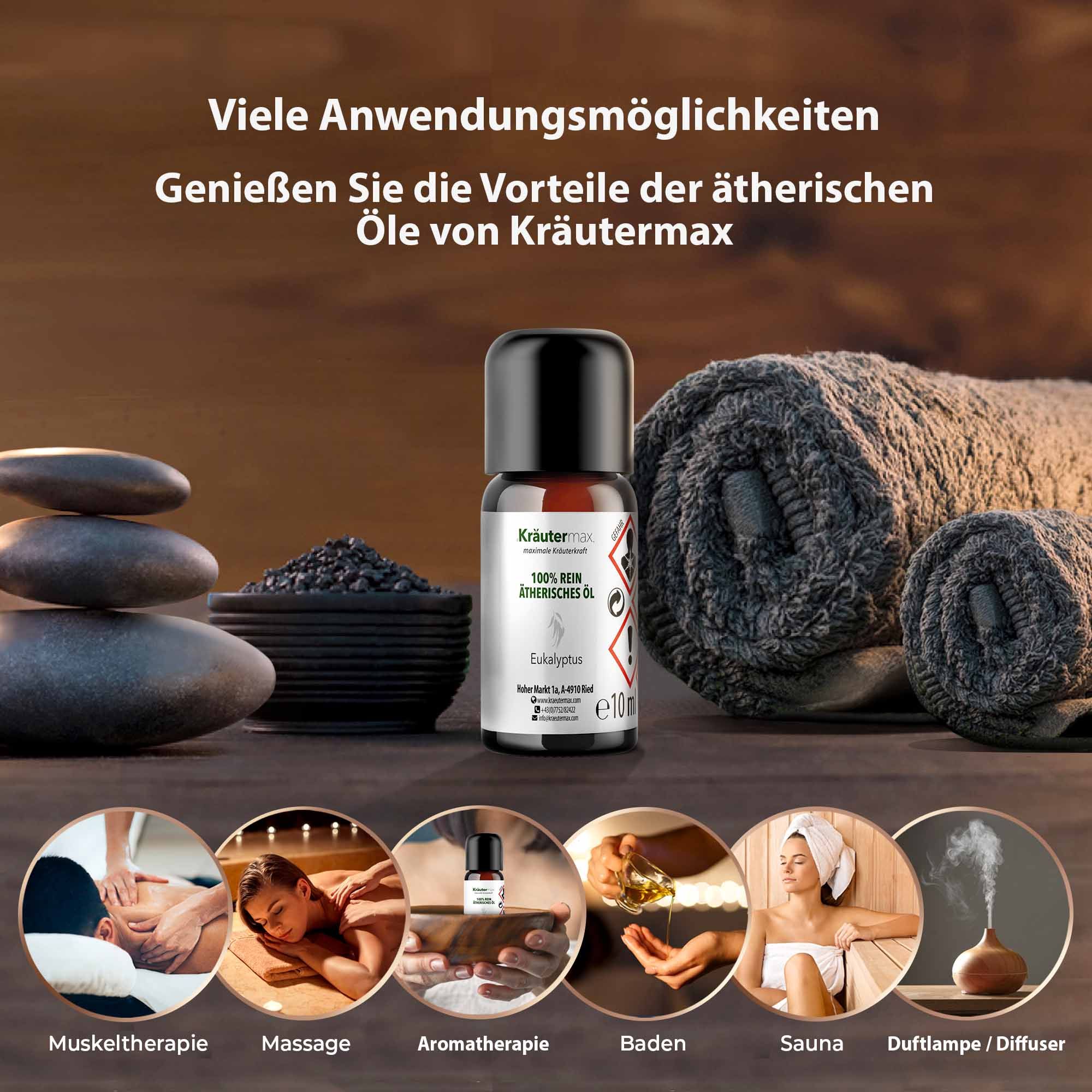 Kräutermax Eukalyptusöl 100 % rein ätherisches Öl
