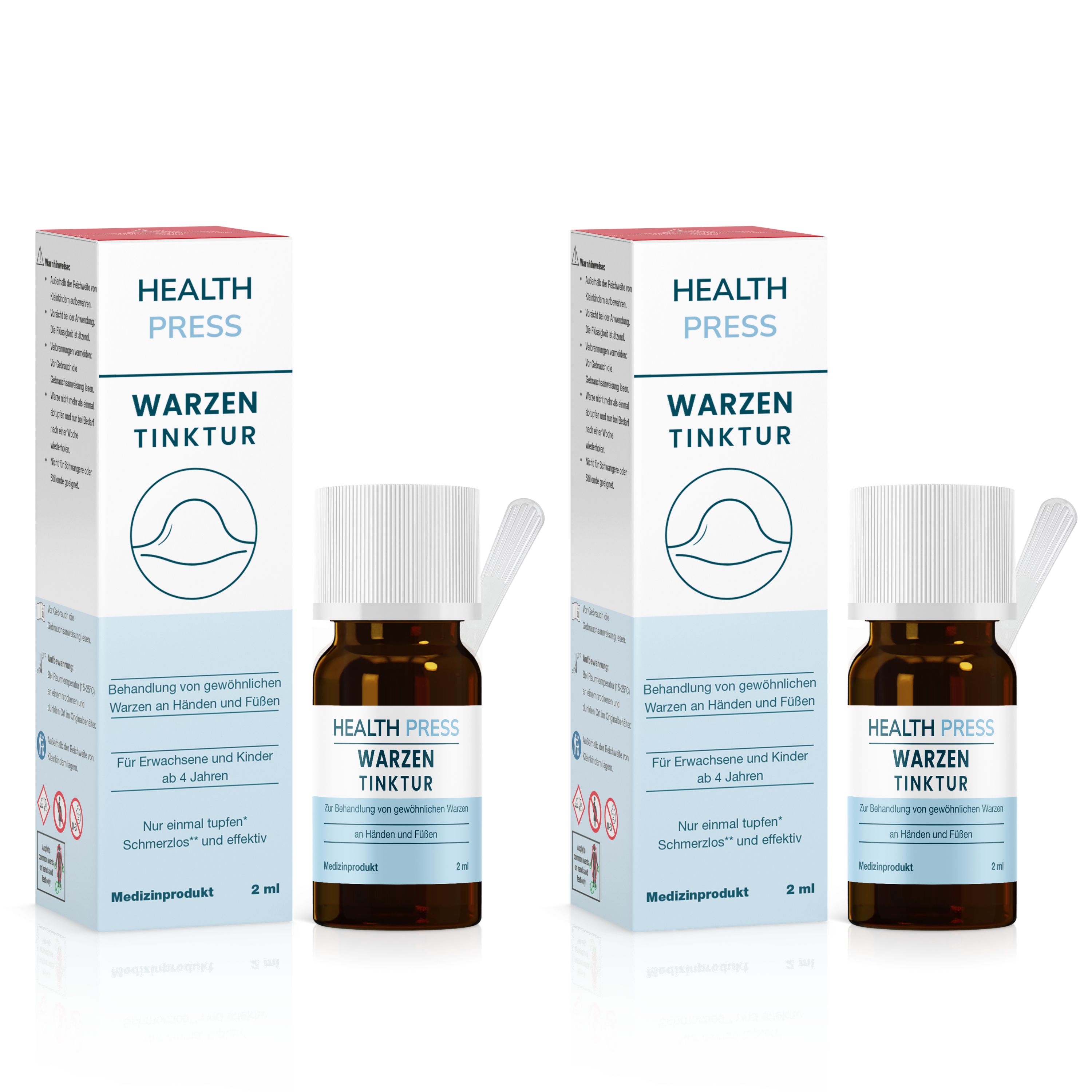 Health Press Warzenentferner – Warzen entfernen an Händen & Füßen 2er Set