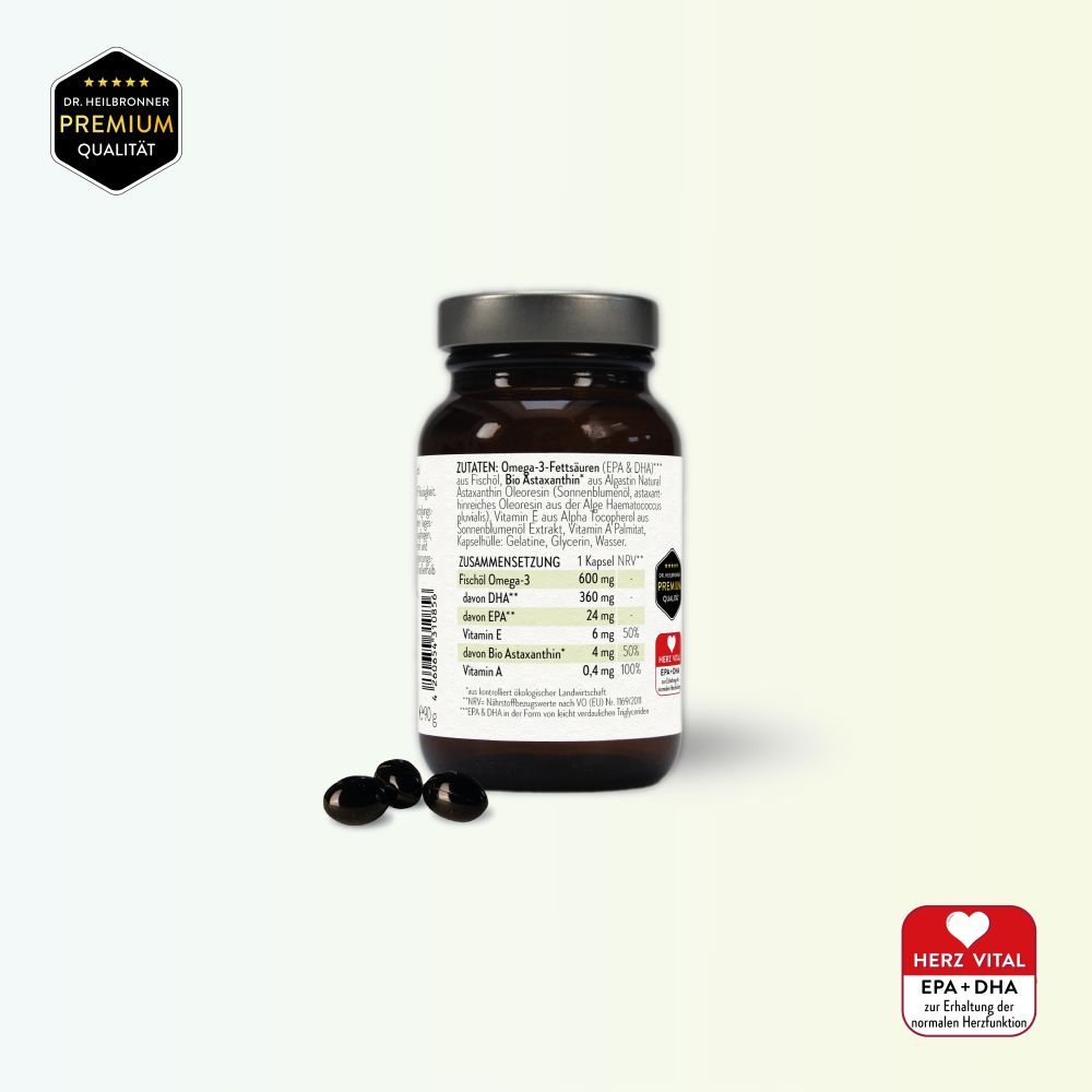 OMEGA 3 + Astaxanthin + Vitamin A + E Kapseln