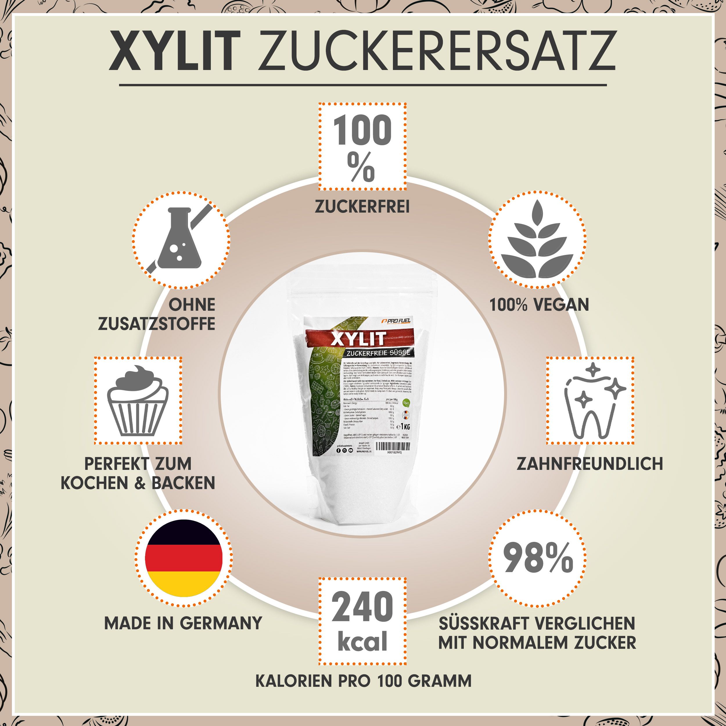 ProFuel - Xylit Birkenzucker 1000 g Pulver