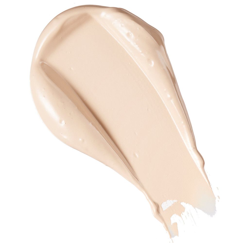 Heller Concealer-Farbton, cremige Textur, auf weißem Hintergrund. Produkt-Swirl.