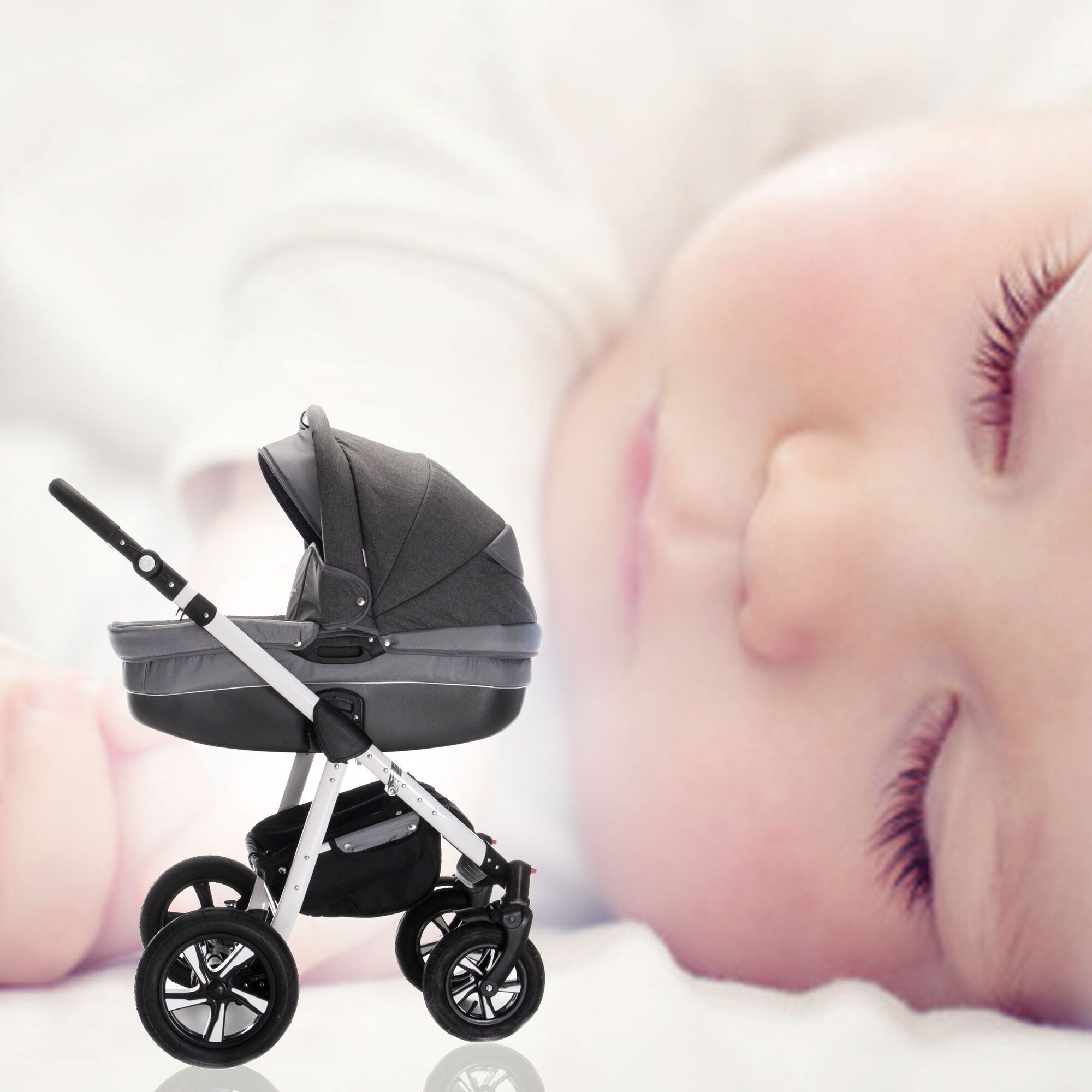 Friedrich Hugo Mandala 3 in 1 Kinderwagen Set Luftreifen, Espresso