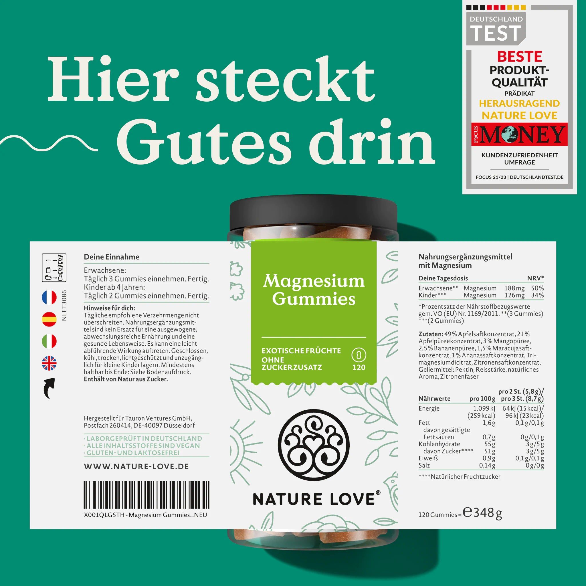 Nature Love® Magnesium 120 St Gummibärchen