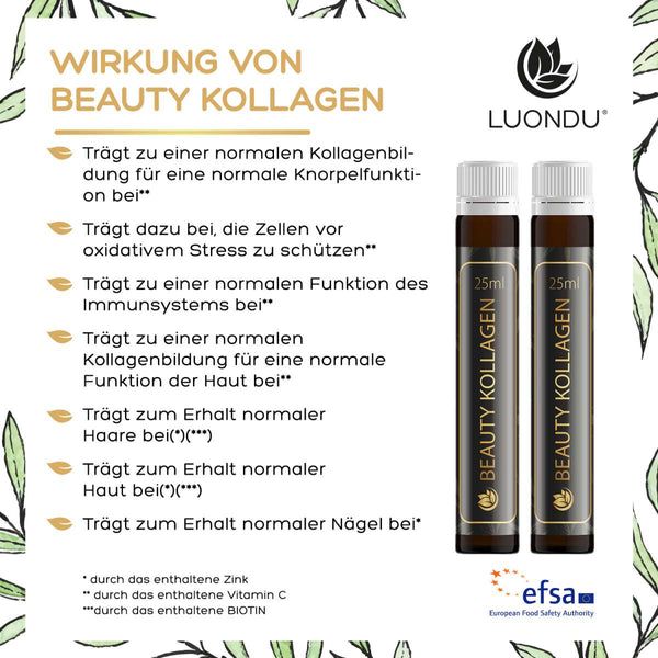 Luondu Beauty Verisol Kollagen, Hyaluronsäure, Gelee Royal, Biotin, Kupfer Trinkampullen