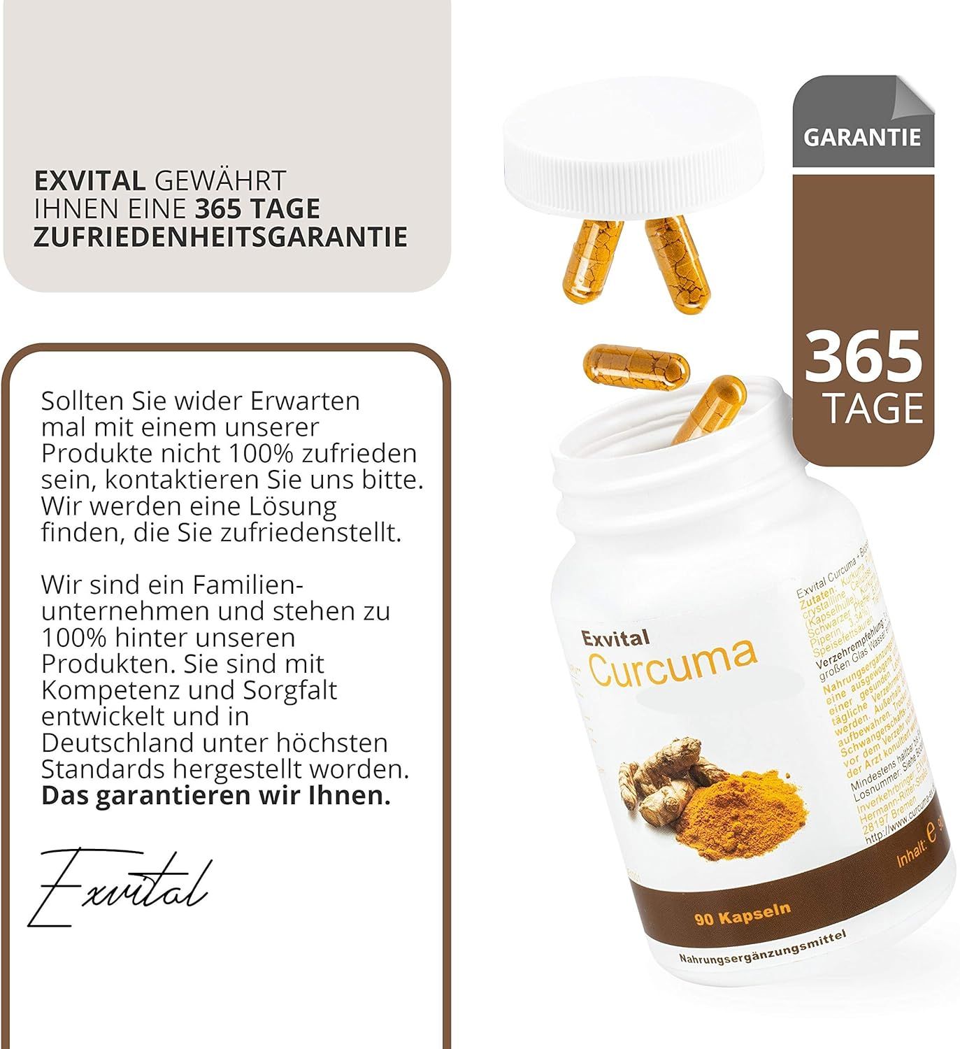 EXVital® Curcuma Kapseln + Piperin - Curcumin hochdosiert 72 g