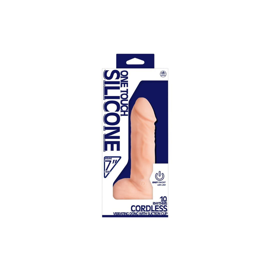 Realistischer Naturvibrator mit Saugfuß „One Touch Silicone 7“ | 10 Vibrationsmodi | NMC