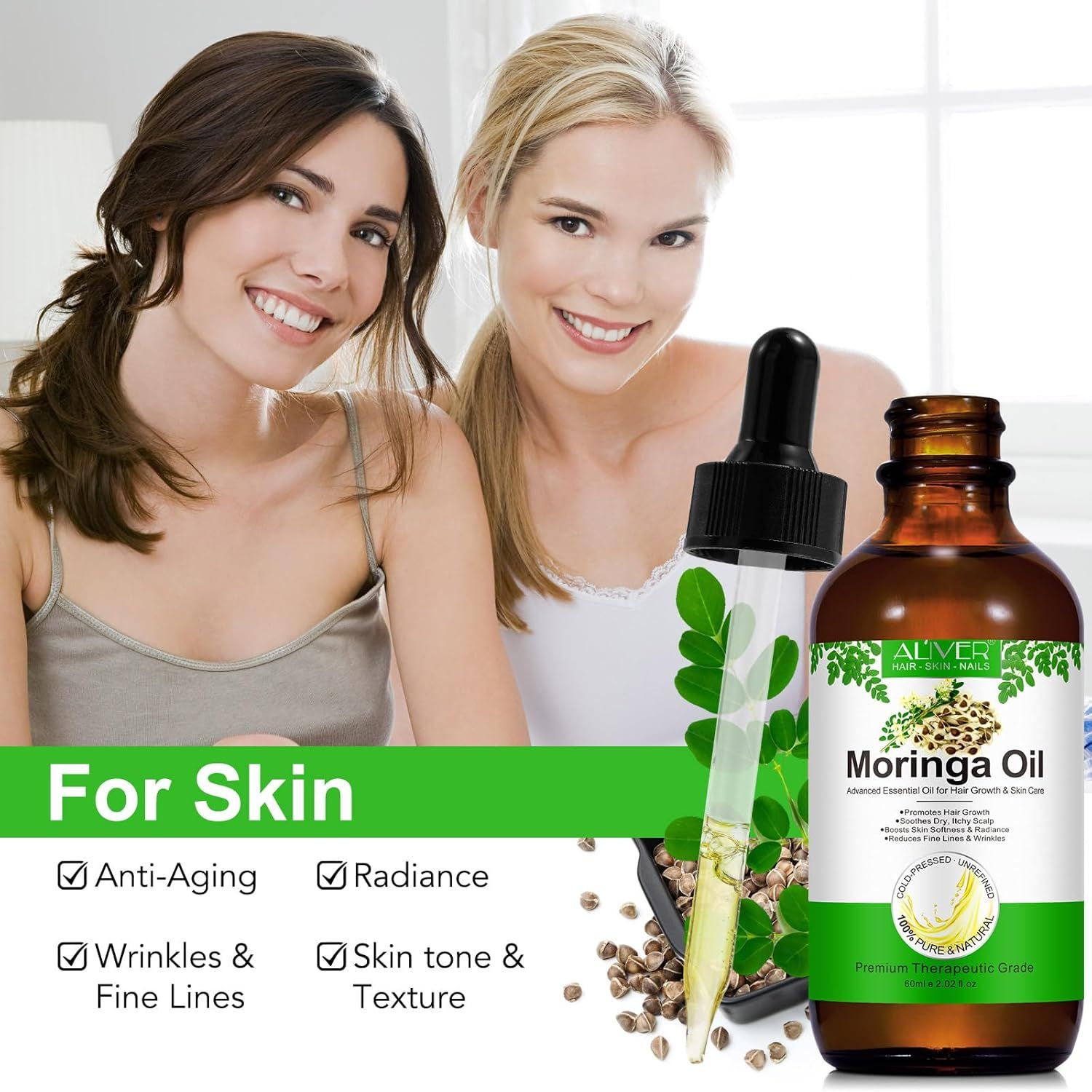 Zoxpm Moringa Oil für Haare Haut, Gesicht