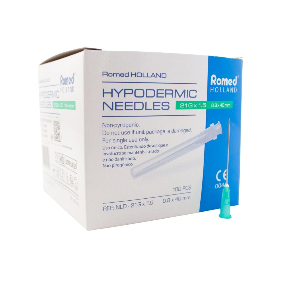 Romed Injektionskanülen 21G x 1.5, steril, 0.8 x 40 mm