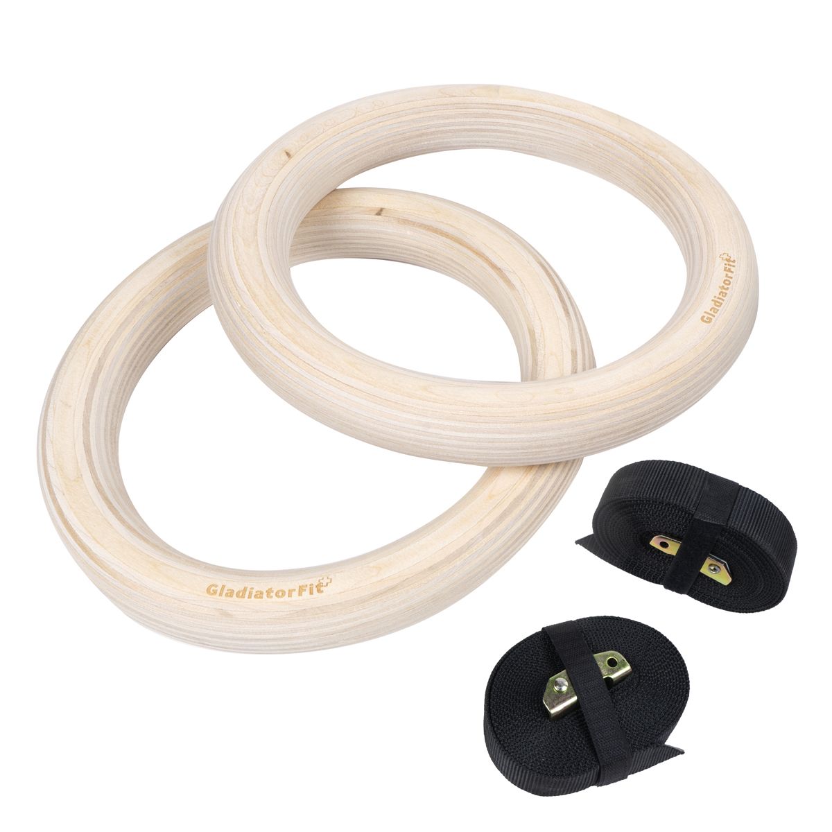 Gymnastikringe O 25mm aus Holz mit verstellbarem Gurt