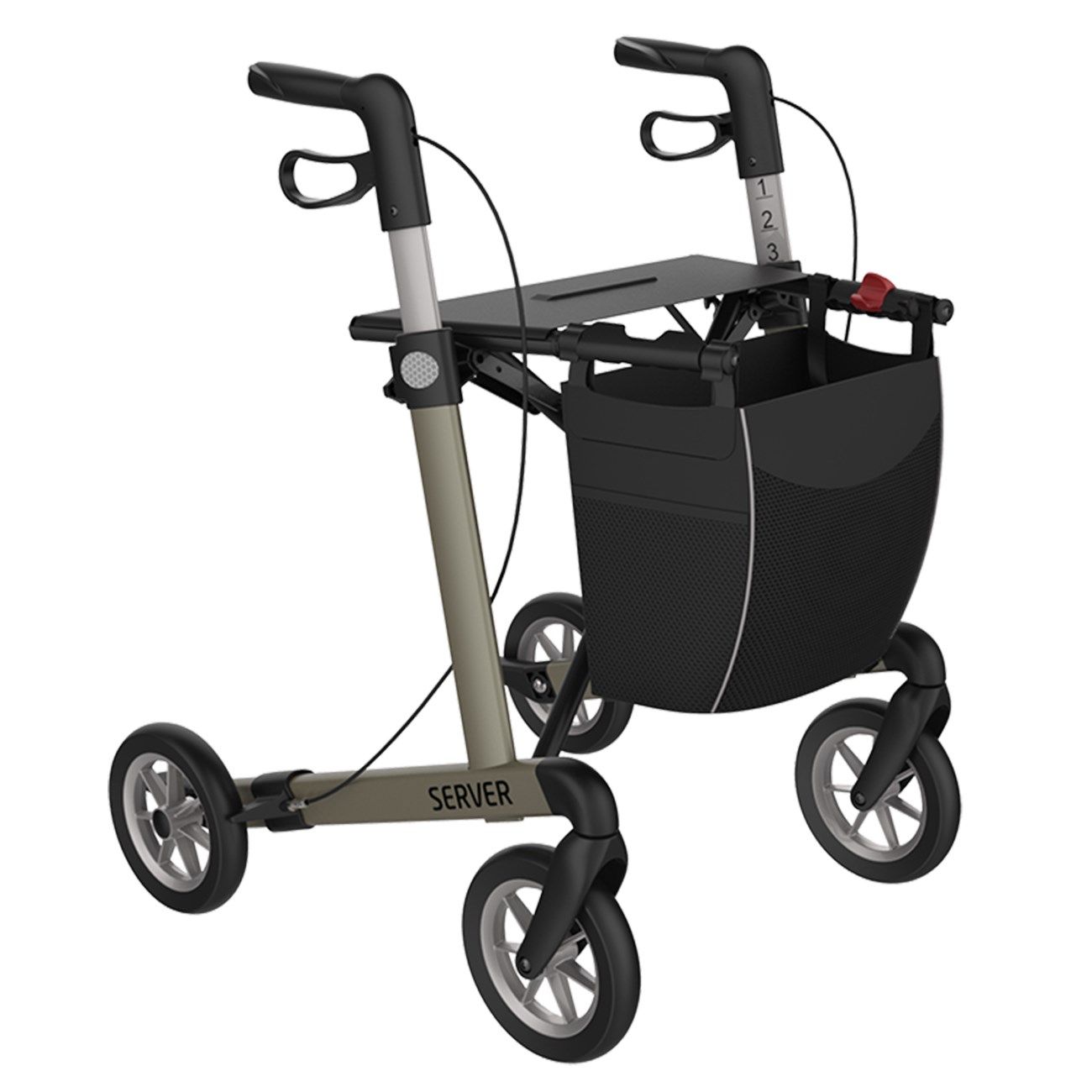 Rehasense Server S Komfort Softrad Rollator champagner