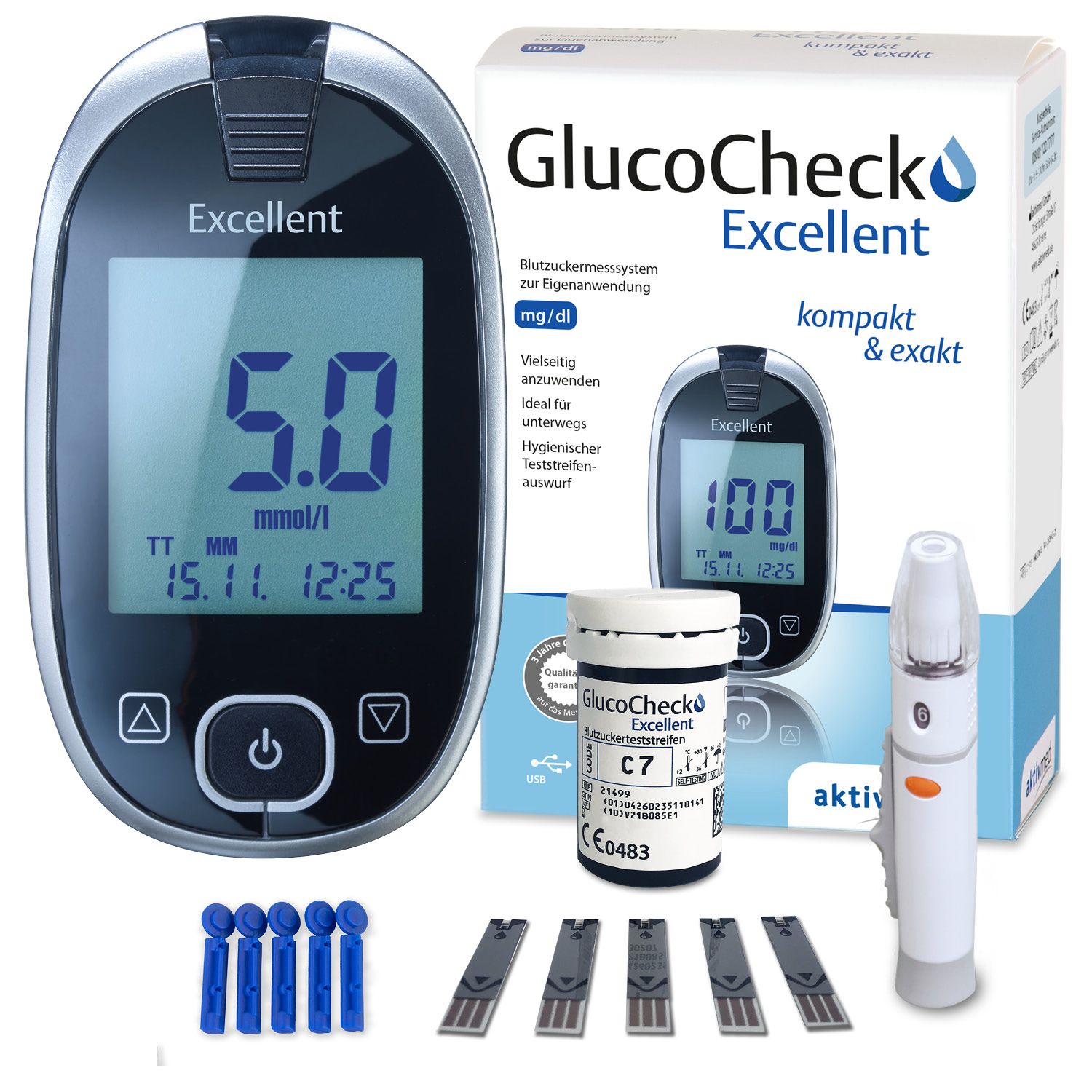 GlucoCheck Excellent Messgerät (mmol/L)