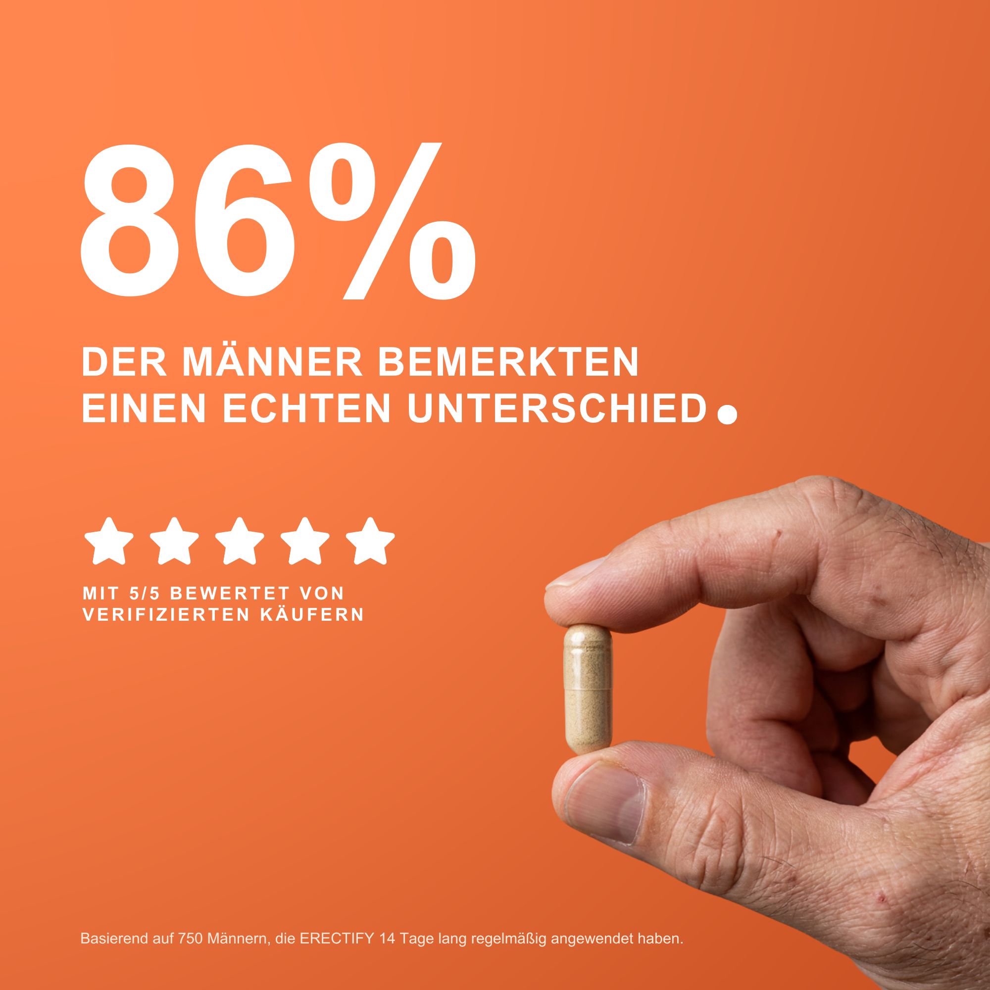Erectify Nahrungsergänzungsmittel für Männer, 30 Kapseln.