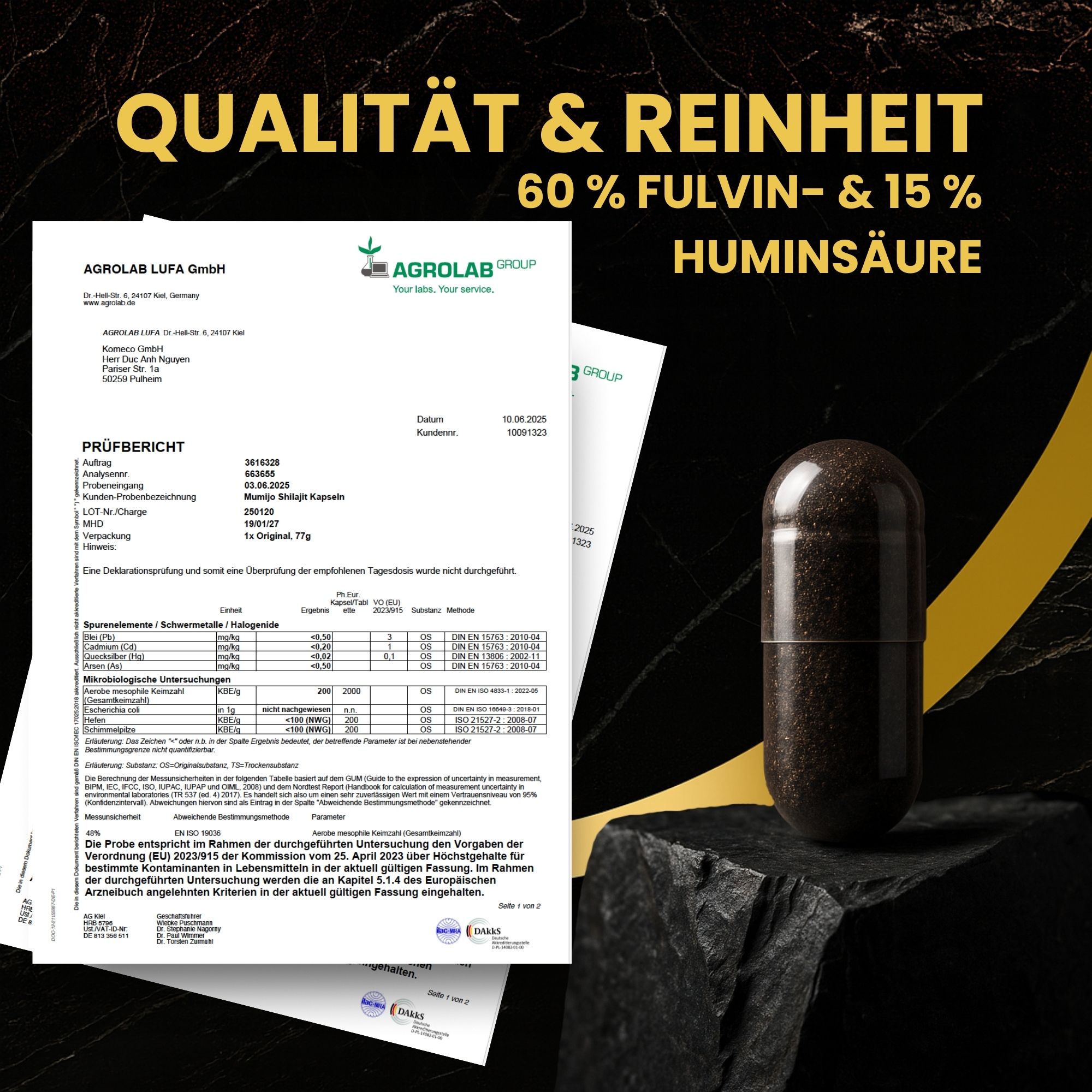 marble® Mumijo Shilajit Original Kapseln aus dem Himalaya | 60% Fulvinsäure 15% Huminsäure