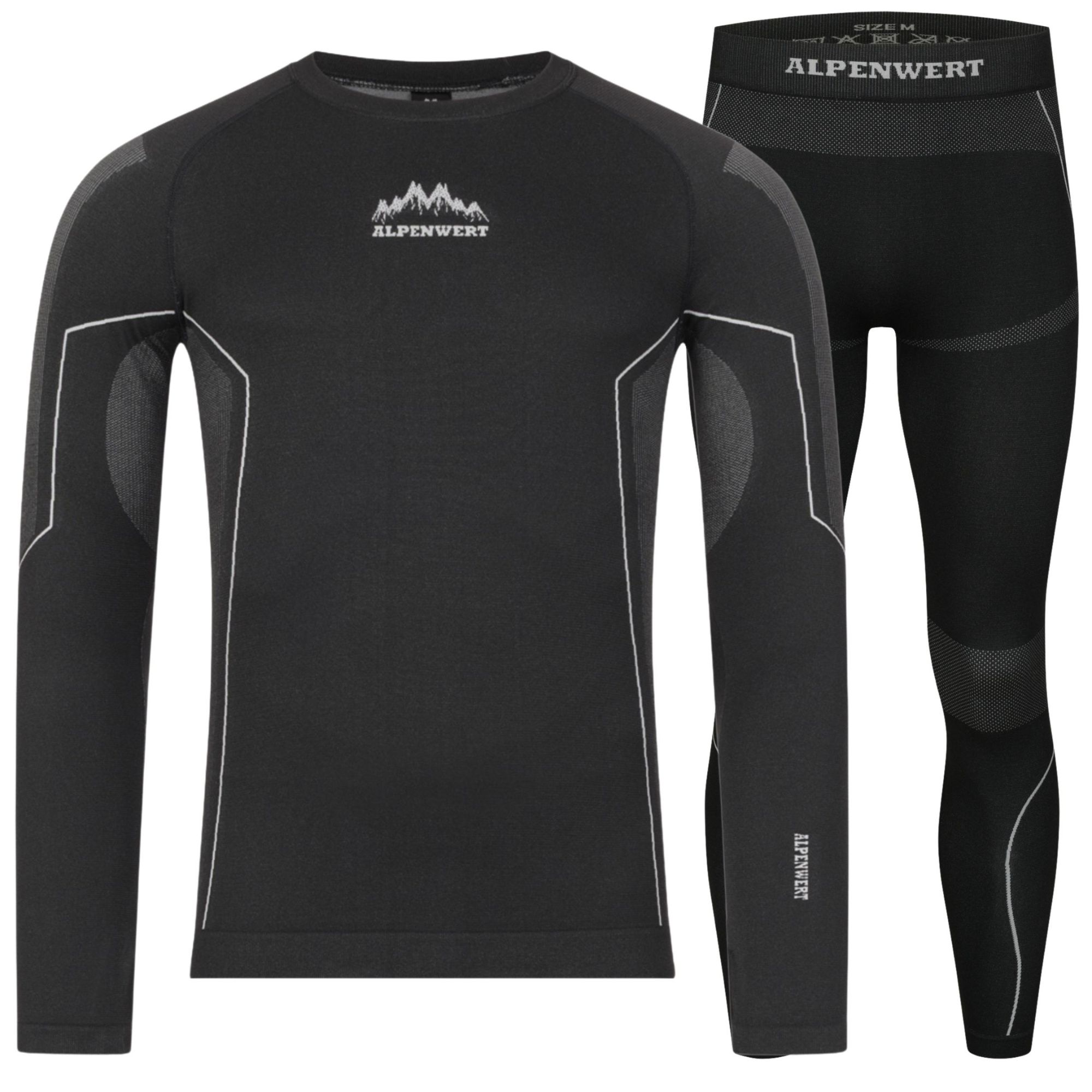 Alpenwert Thermounterwäsche Herren Schwarz L 3492 St