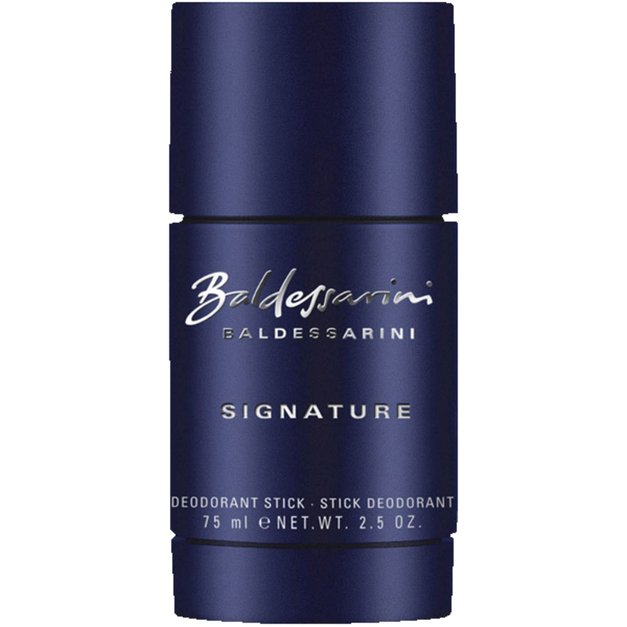 Deo-Stick, dunkelblau. Schriftzug Baldessarini Signature. Bezeichnung: Deodorant Stick. 75 ml.