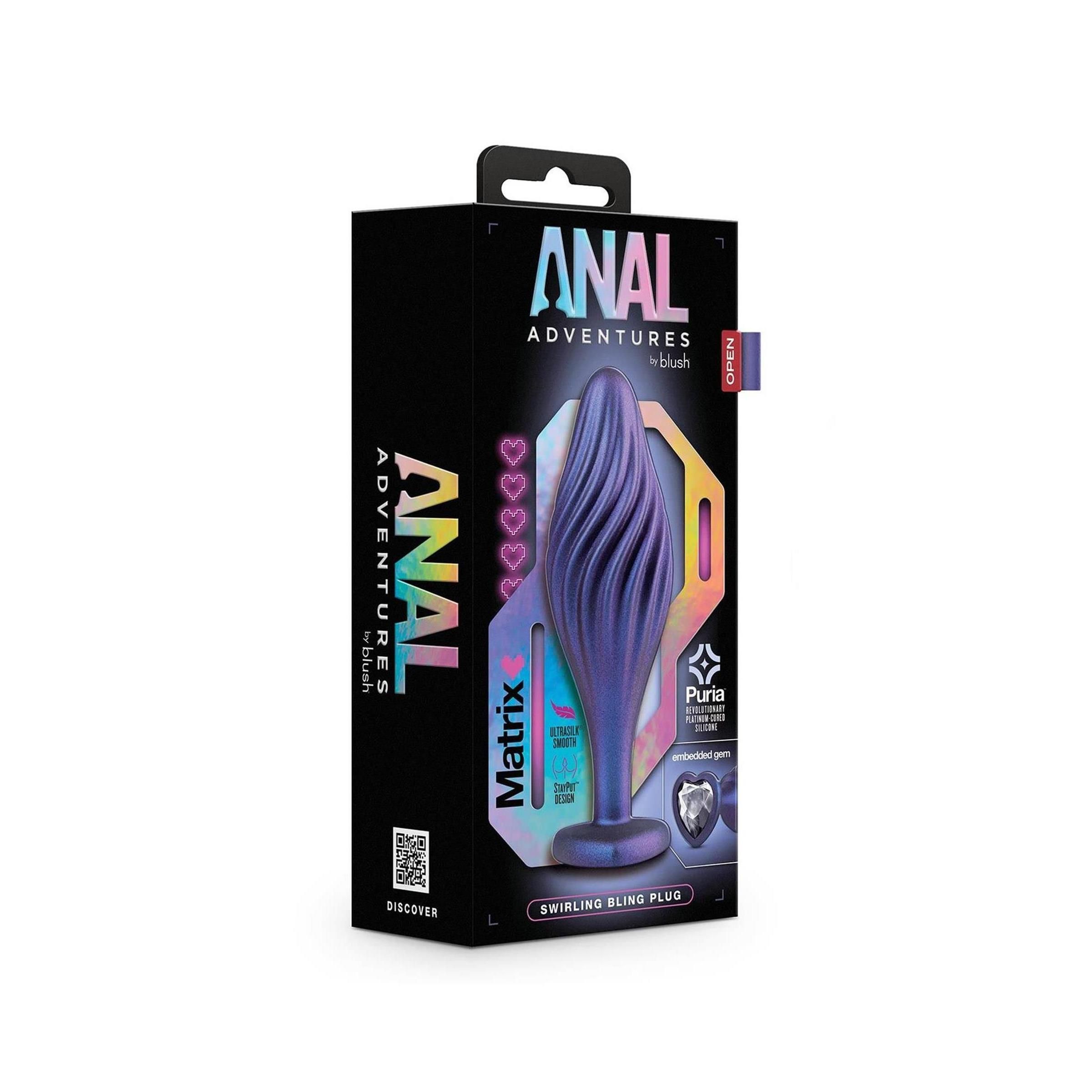 Blush - ANAL ADVENTURES MATRIX SWIRLING BLING Plug SAPPHIRE