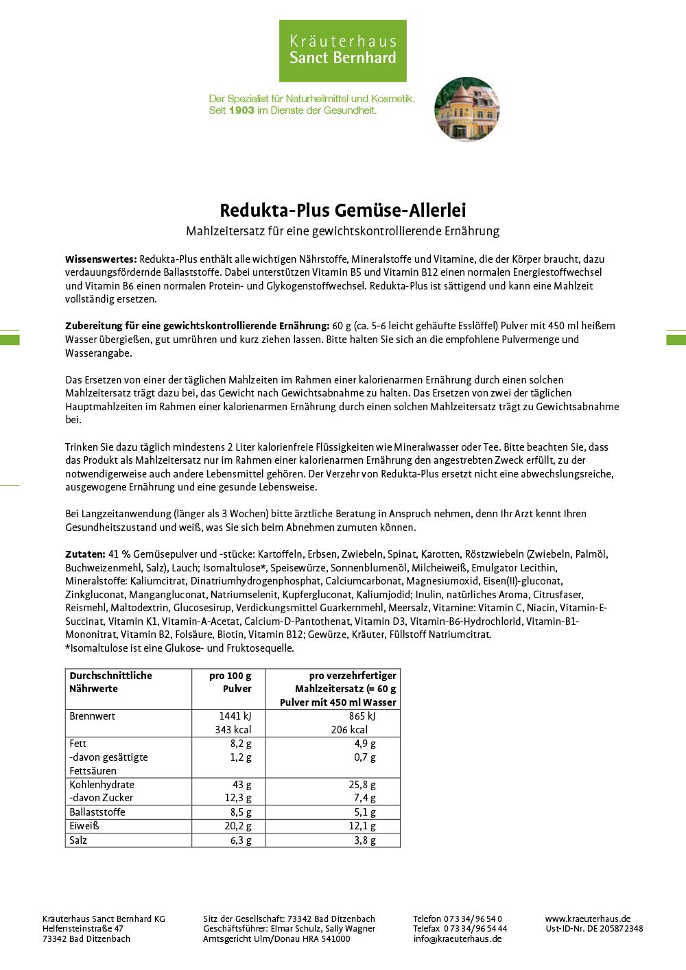 Sanct Bernhard Redukta-Plus | Gemüse Allerlei