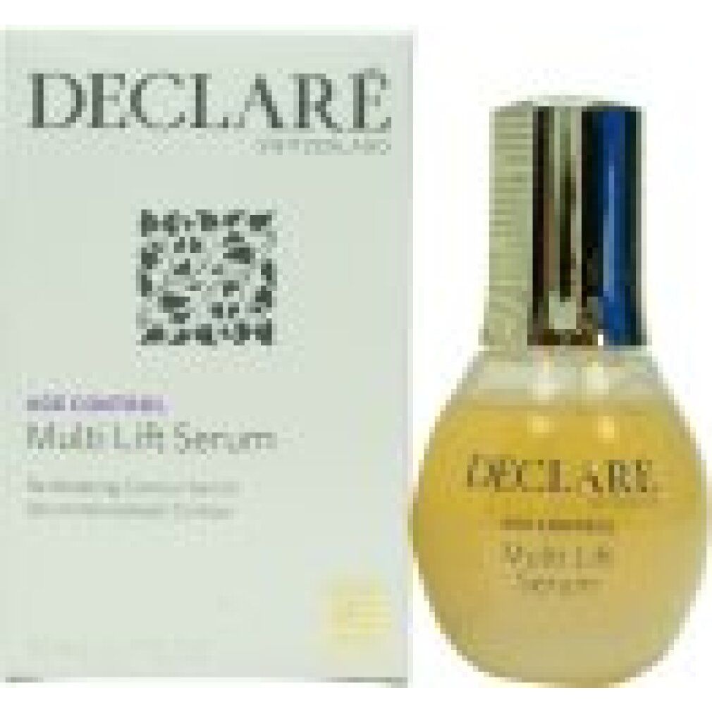 Serumflasche mit goldenem Deckel. Aufschrift: DECLARÉ, agecontrol, Multi Lift Serum.