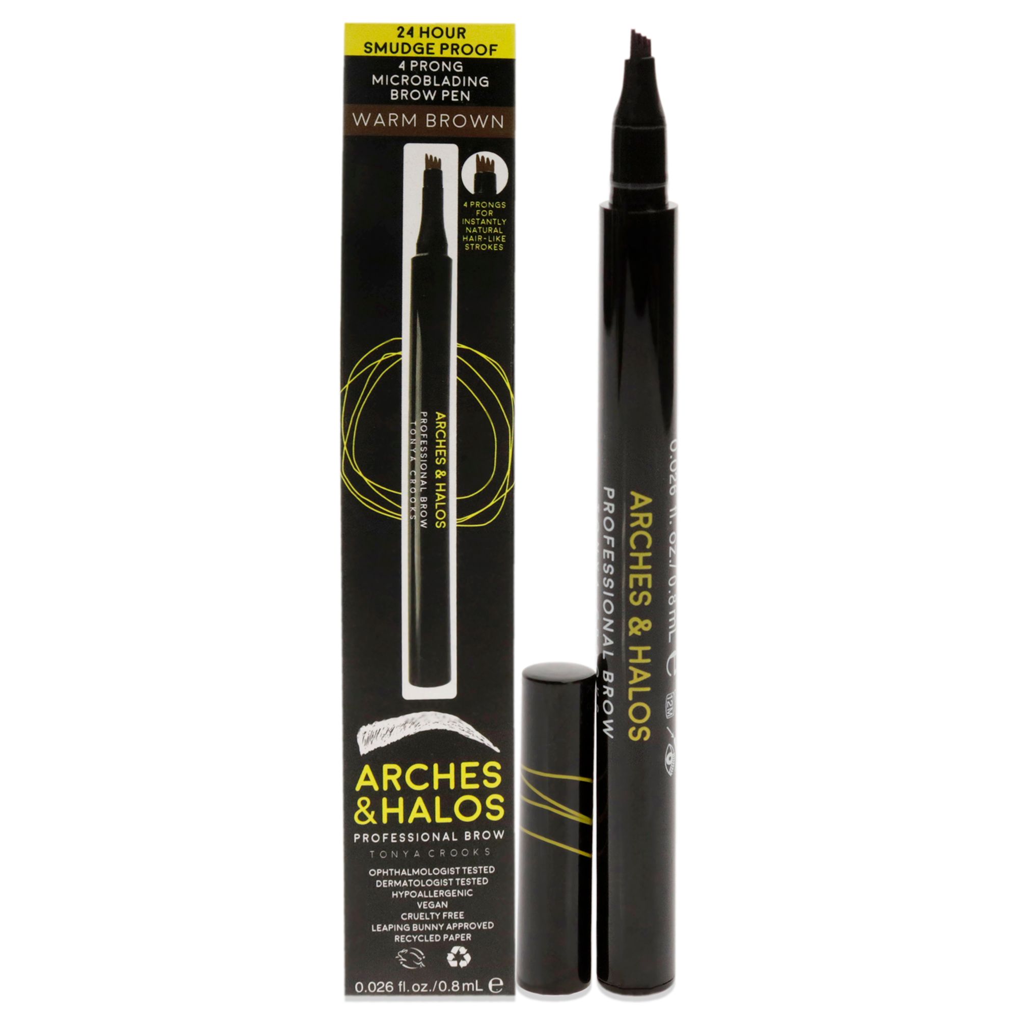 4 Prong Microblading Augenbrauenstift - Warm Brown von Arches and Halos