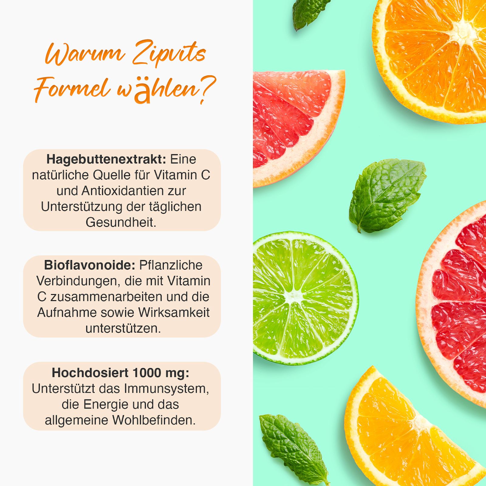 Zipvit Vitamin C 1000mg mit Hagebutte & Bioflavonoiden