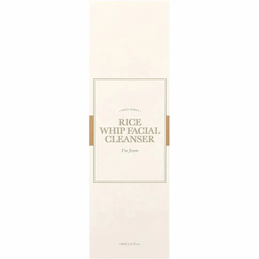 Produktverpackung mit Aufschrift 'RICE WHIP FACIAL CLEANSER' und 'i'm from'.