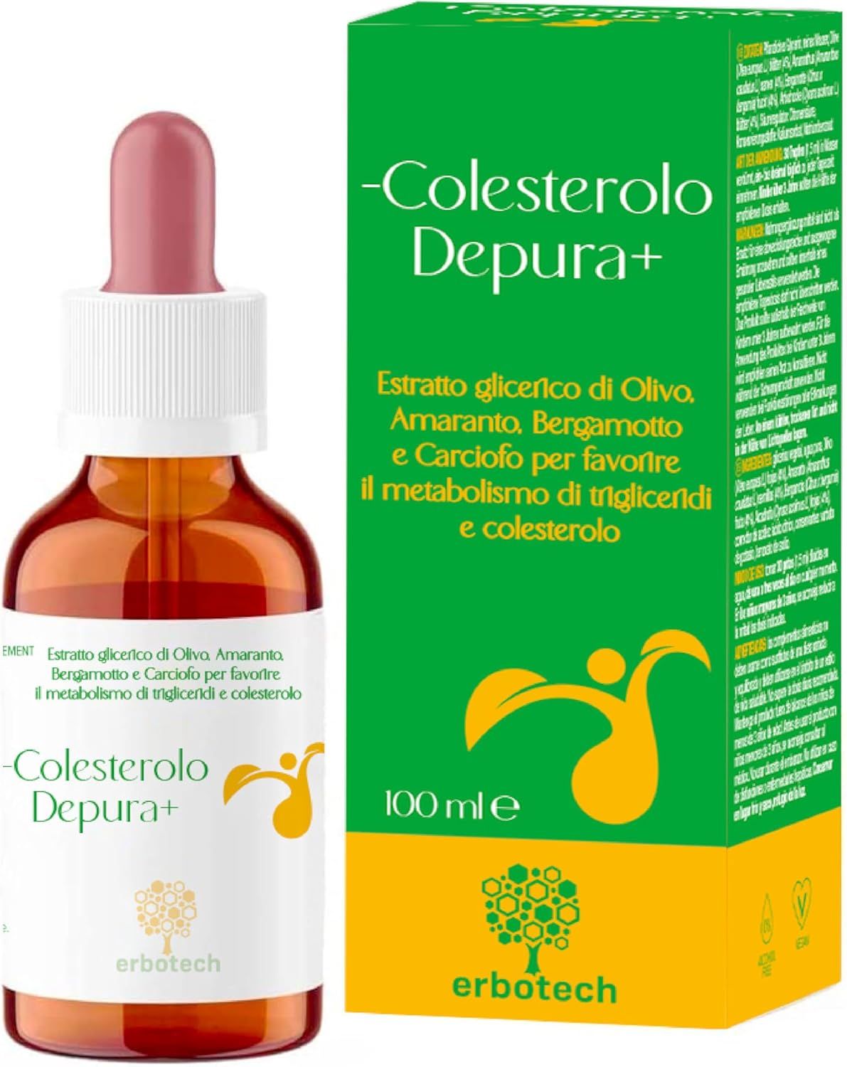 ERBOTECH Tintura Madre Tintura madre analcolica: -Colesterolo Depura+