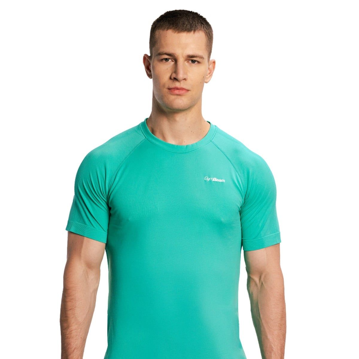 GymBeam T-Shirt Herren loose kurzarm aus Nylon Pulse X Running grün 1 St