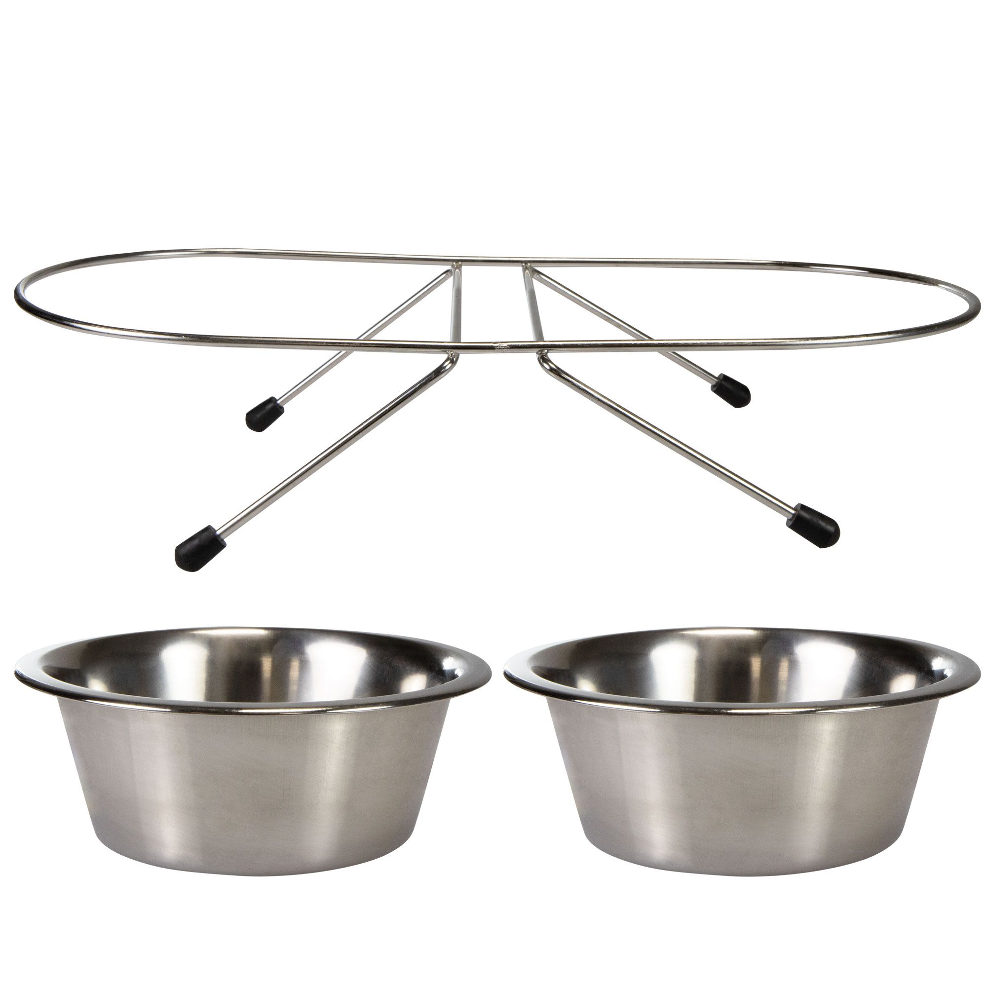 Edelstahl Doppelnapf Set - 2x1,8L - Wassernapf - Fressnapf - Hundenapf