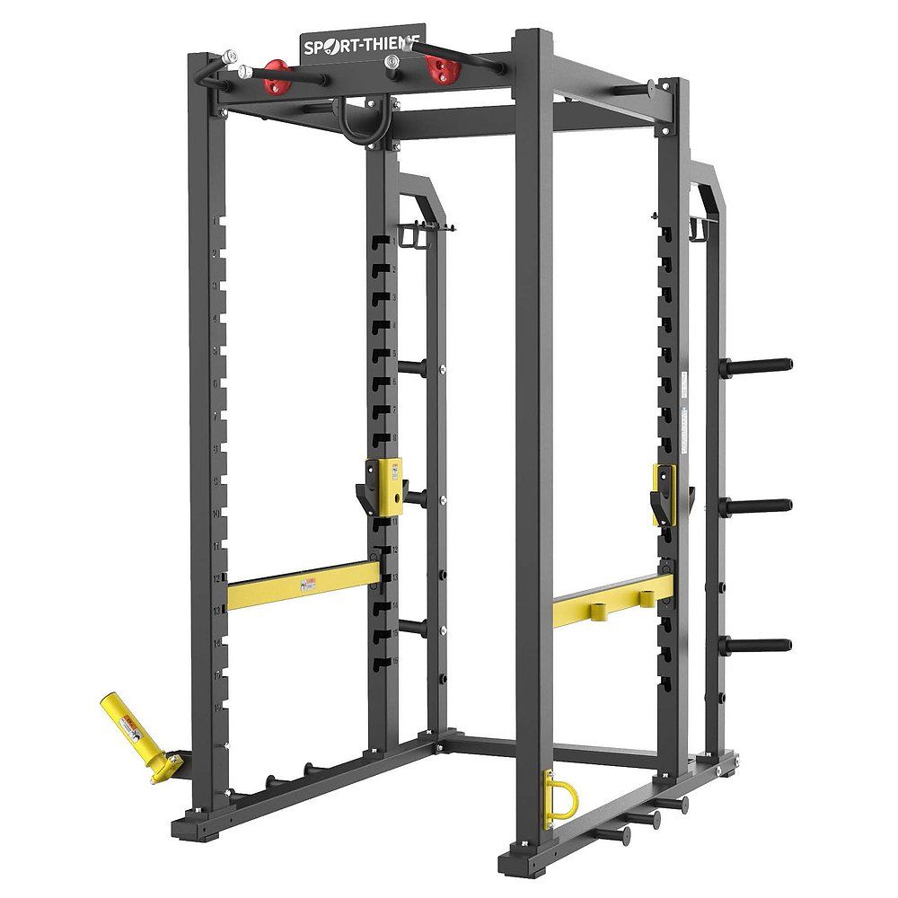 Sport-Thieme Multi-Rack Pro 800 Hantelablage mit Klimmzugstange und Hantelscheibenhaltern.