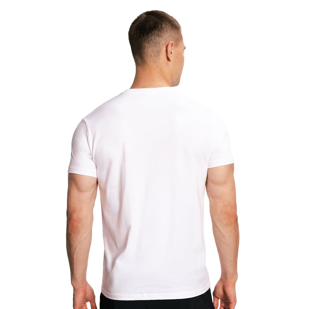 GymBeam T-Shirt Herren regular kurzarm aus Baumwolle Fitness weiß