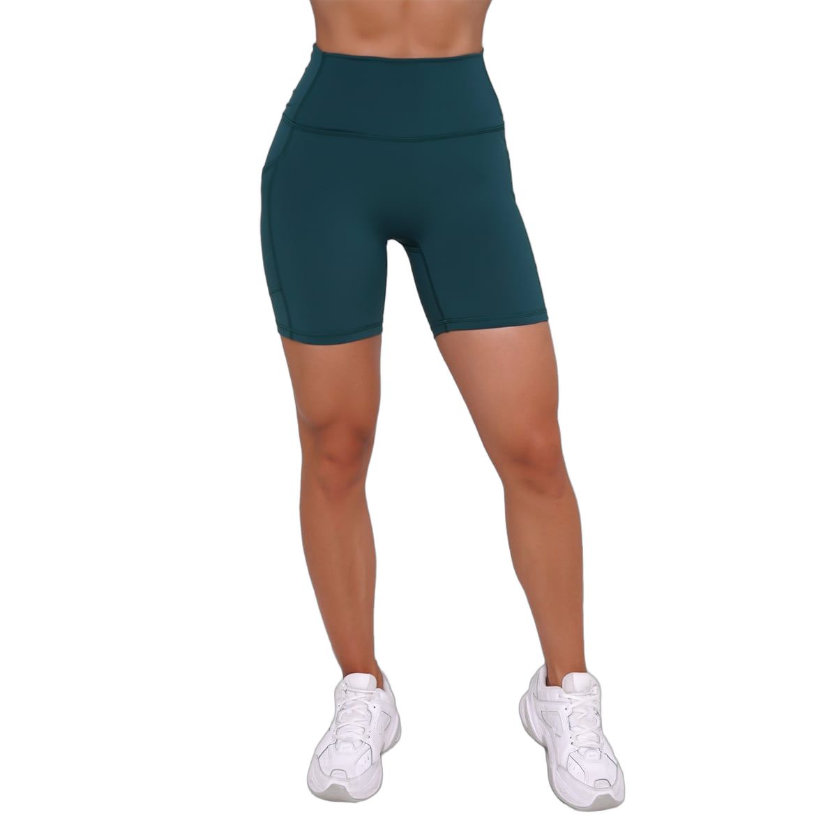 GymBeam Shorts Damen Ignite slim mit Gummizug und Taschen in Dunkelgrün 1 St