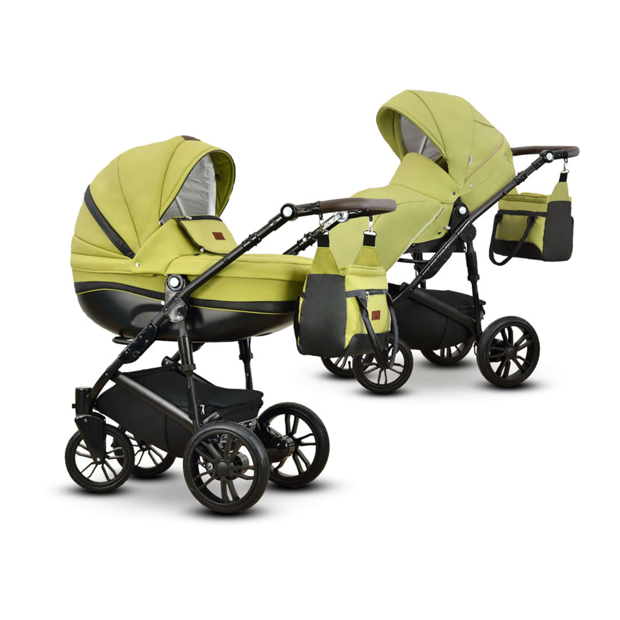 Friedrich Hugo Savior 2 in 1 Kombikinderwagen, Grün (Kunstleder)
