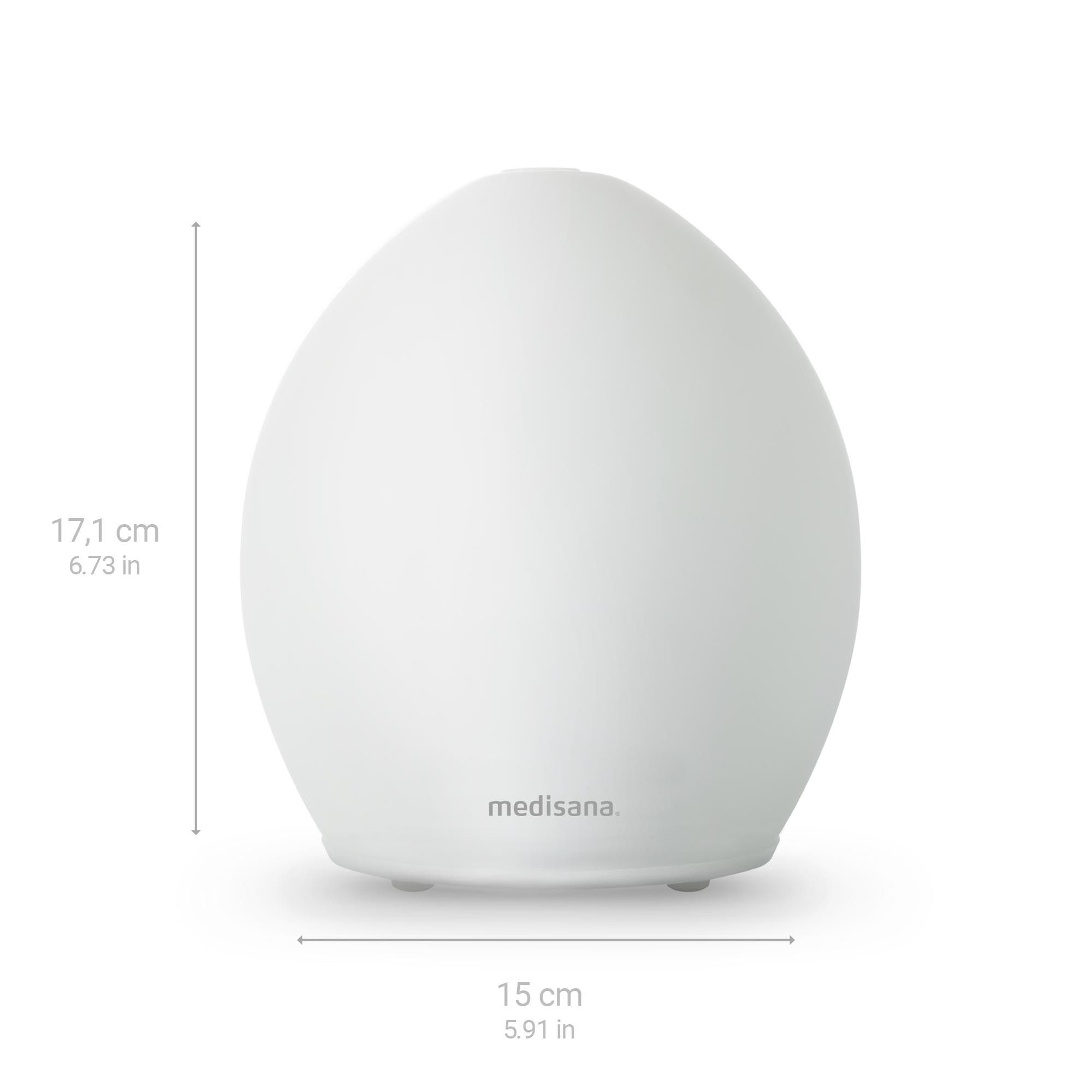 medisana AD 635 Aroma Diffuser aus Milchglas | mit Wellness-Licht in 6 Farben | Für Duftöle geeignet