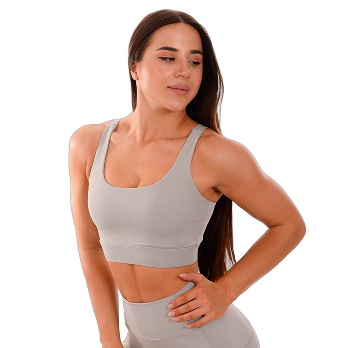 GymBeam Sport-BH Damen Cut-Out mit verstellbaren Trägern in Grau