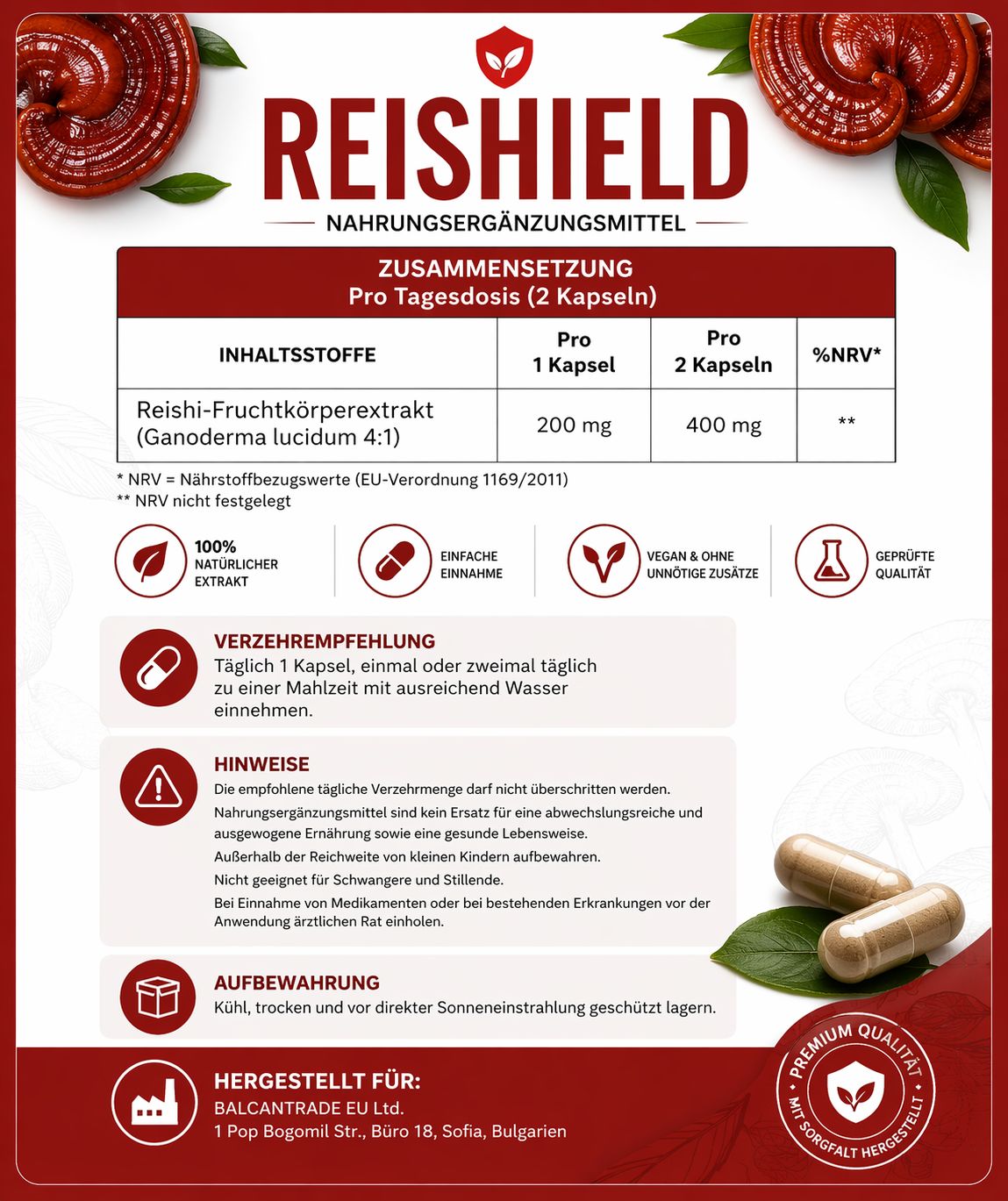 Reishield Nahrungsergänzungsmittel