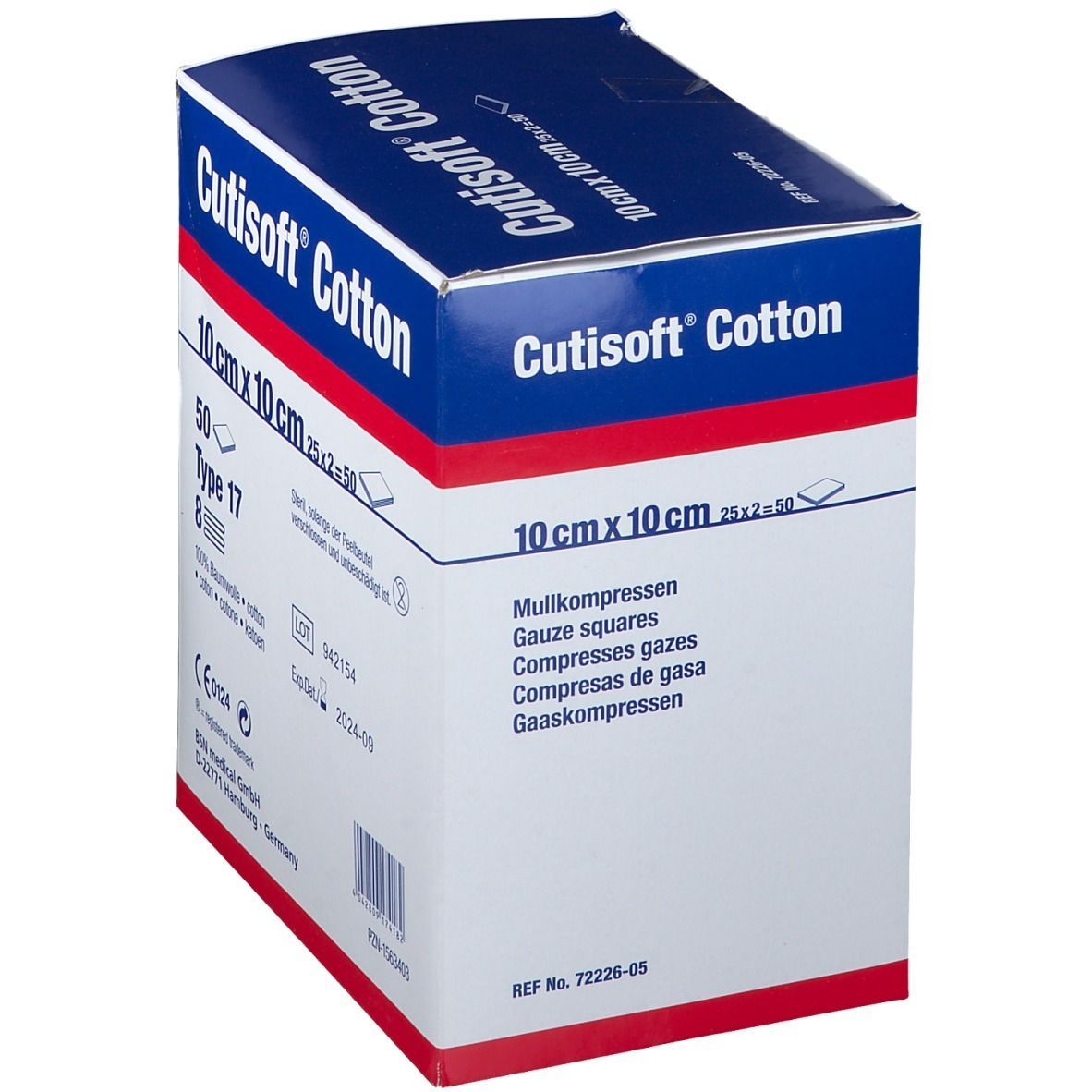 Cutisoft® Cotton steril 10 cm x 10 cm