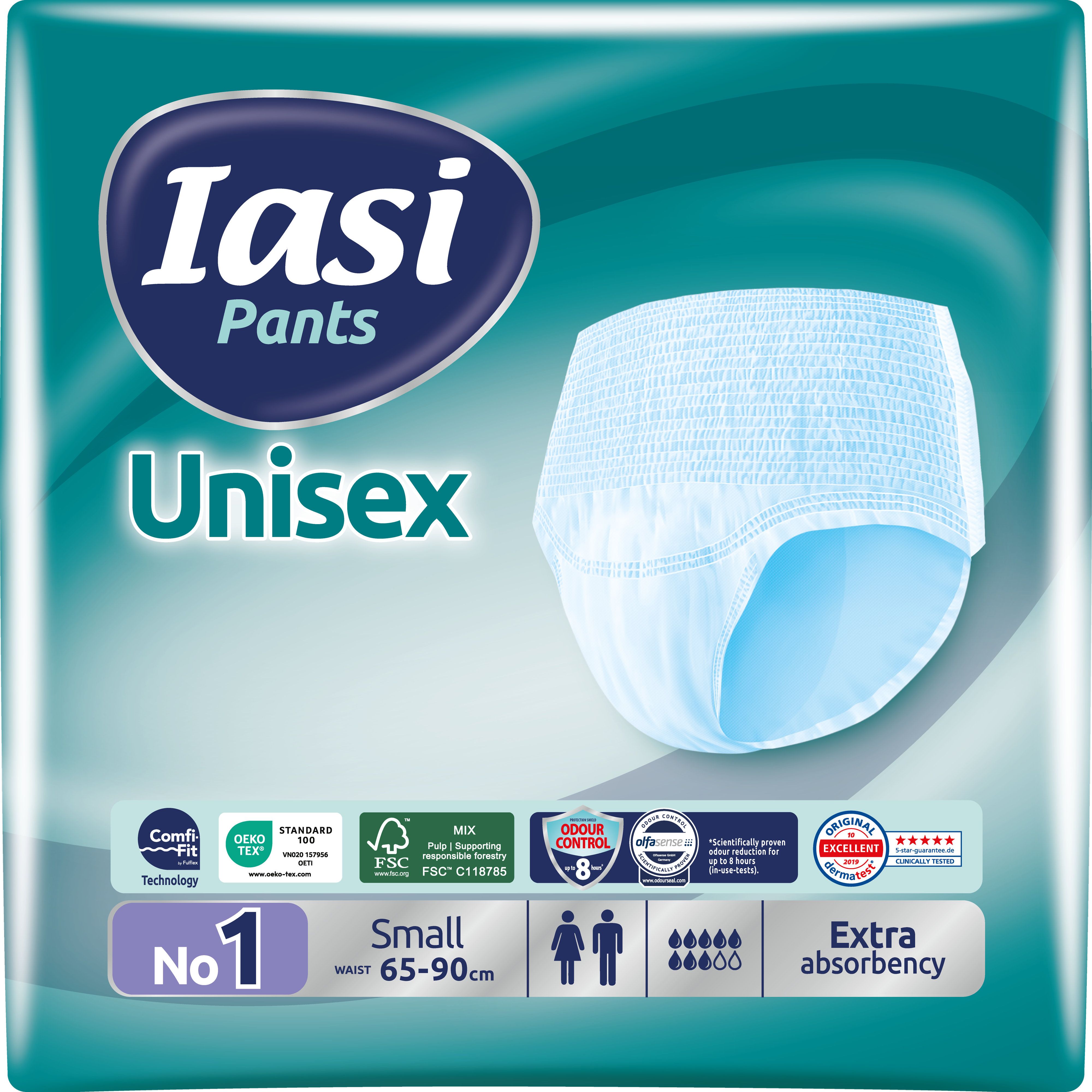 IASI Pants UNISEX Alta Protezione, 14 Mutande Assorbenza EXTRA, Taglia S, 14 Unità