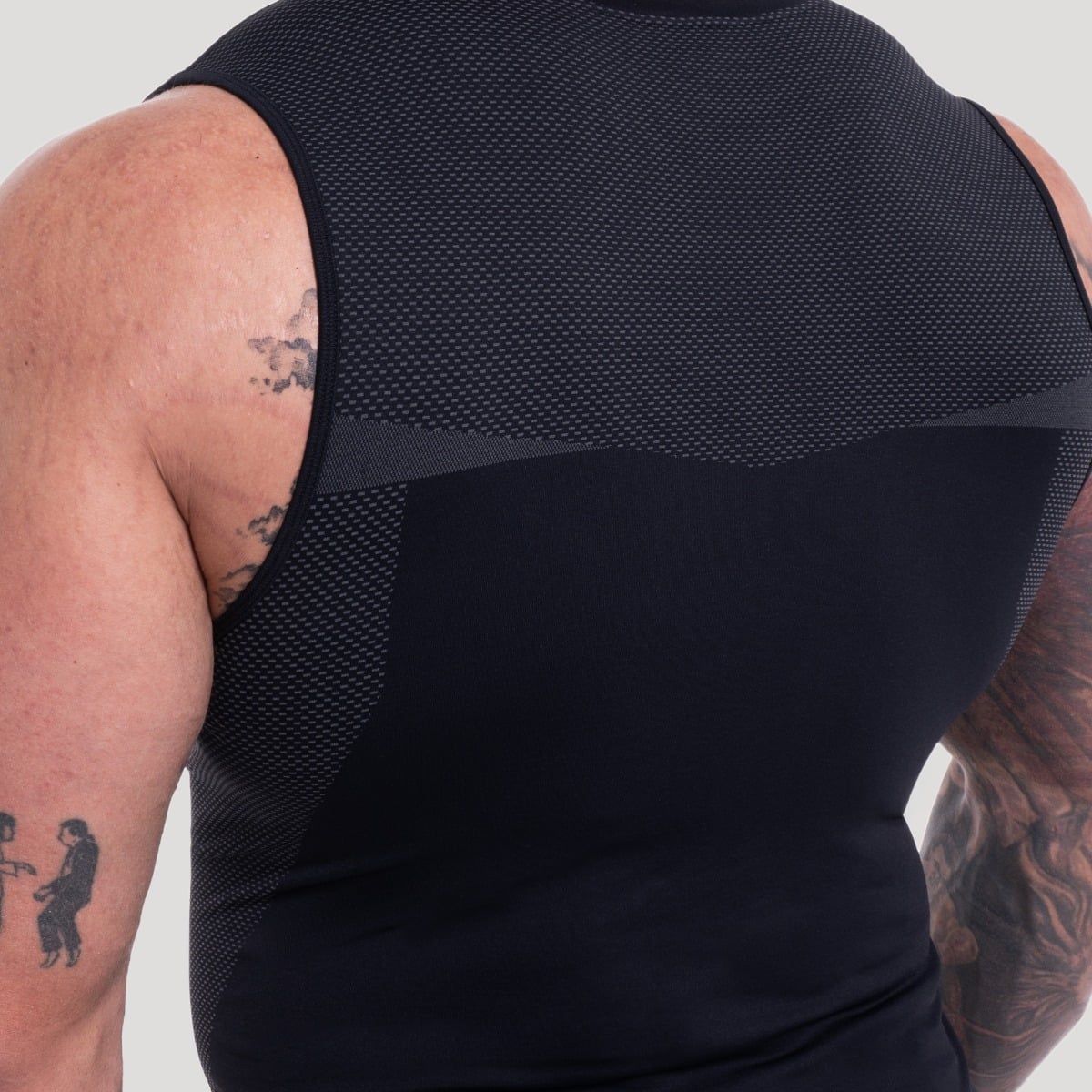 GymBeam Sport-Tanktop Herren nahtlos Slim mit Kontrastmuster OG1 Schwarz/Grau