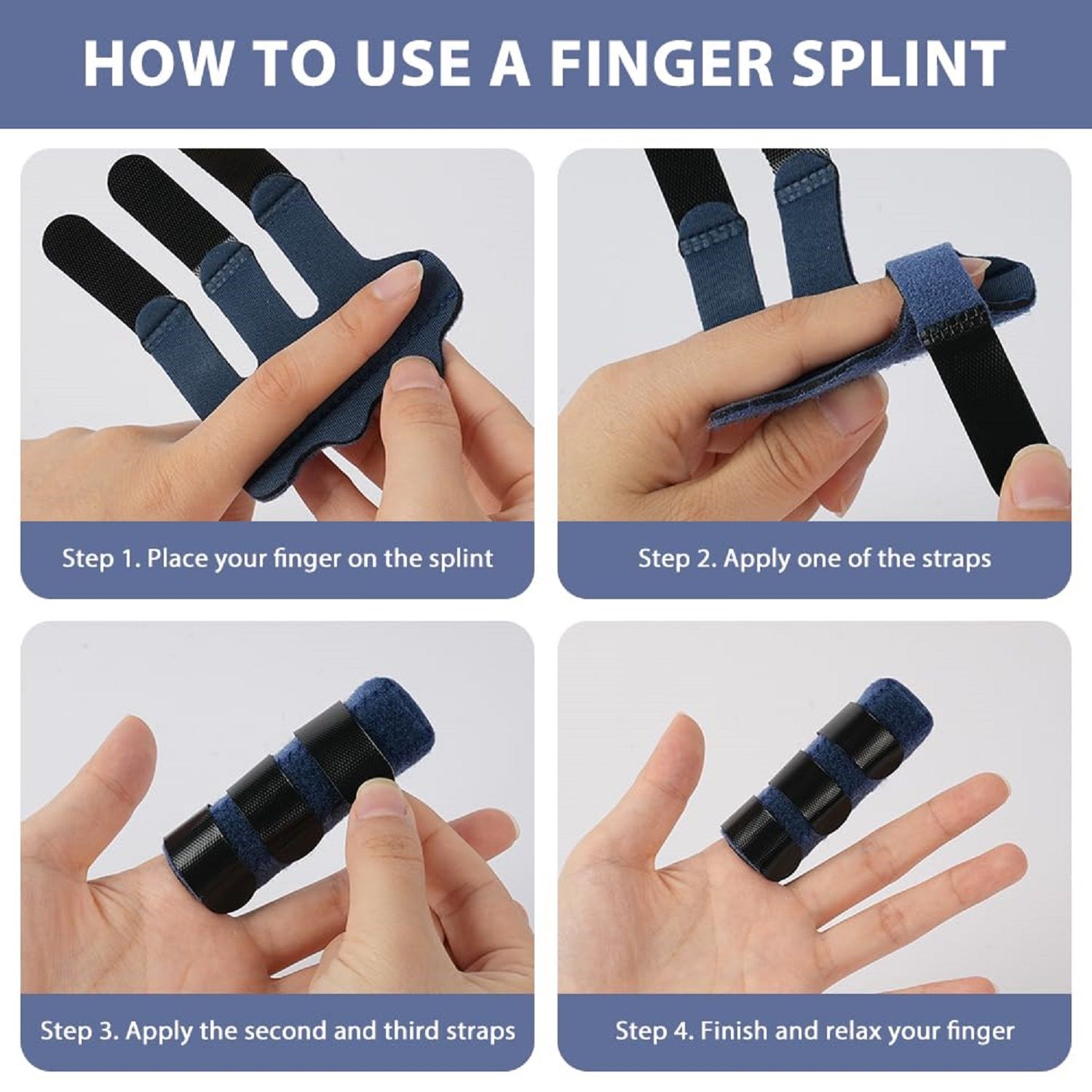 COOL-i Verstellbare Fingerschiene mit Aluminiumstreifen, Universalgröße,2 Stk.