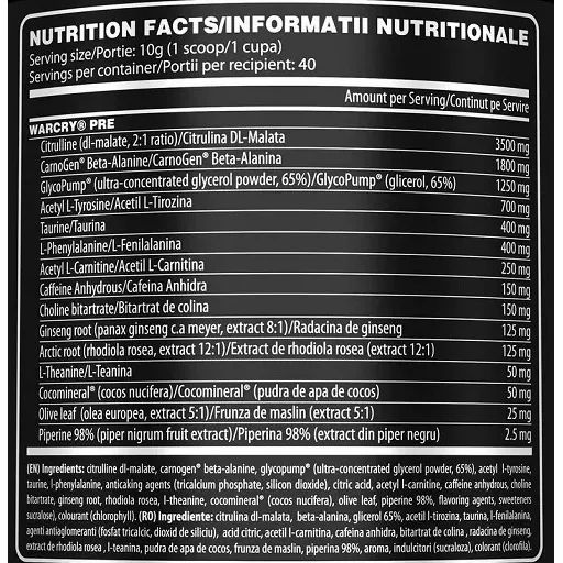 Genius Nutrition Warcry Pre - American Cola 400 g Pulver zur Herstellung einer Lösung zum Einnehmen