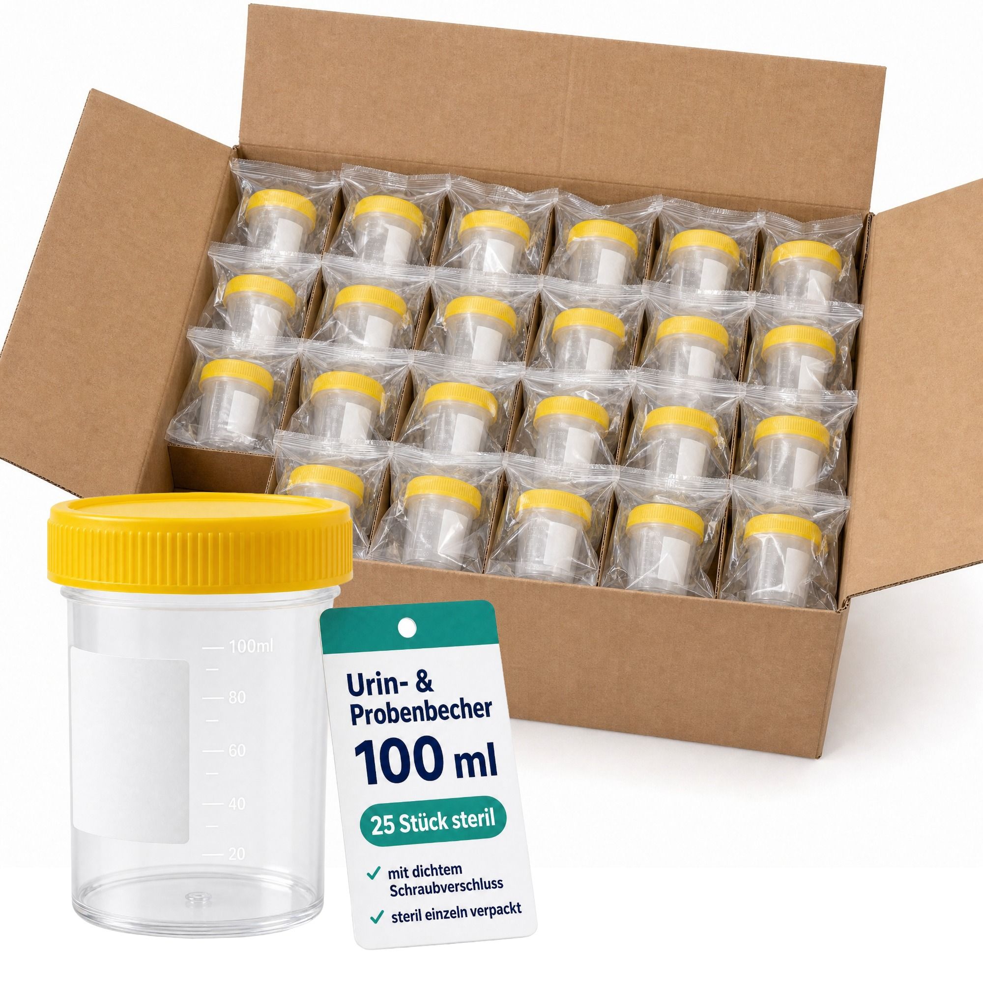Kaiser Cares Steriler Probenbecher & Urinbecher 25 St