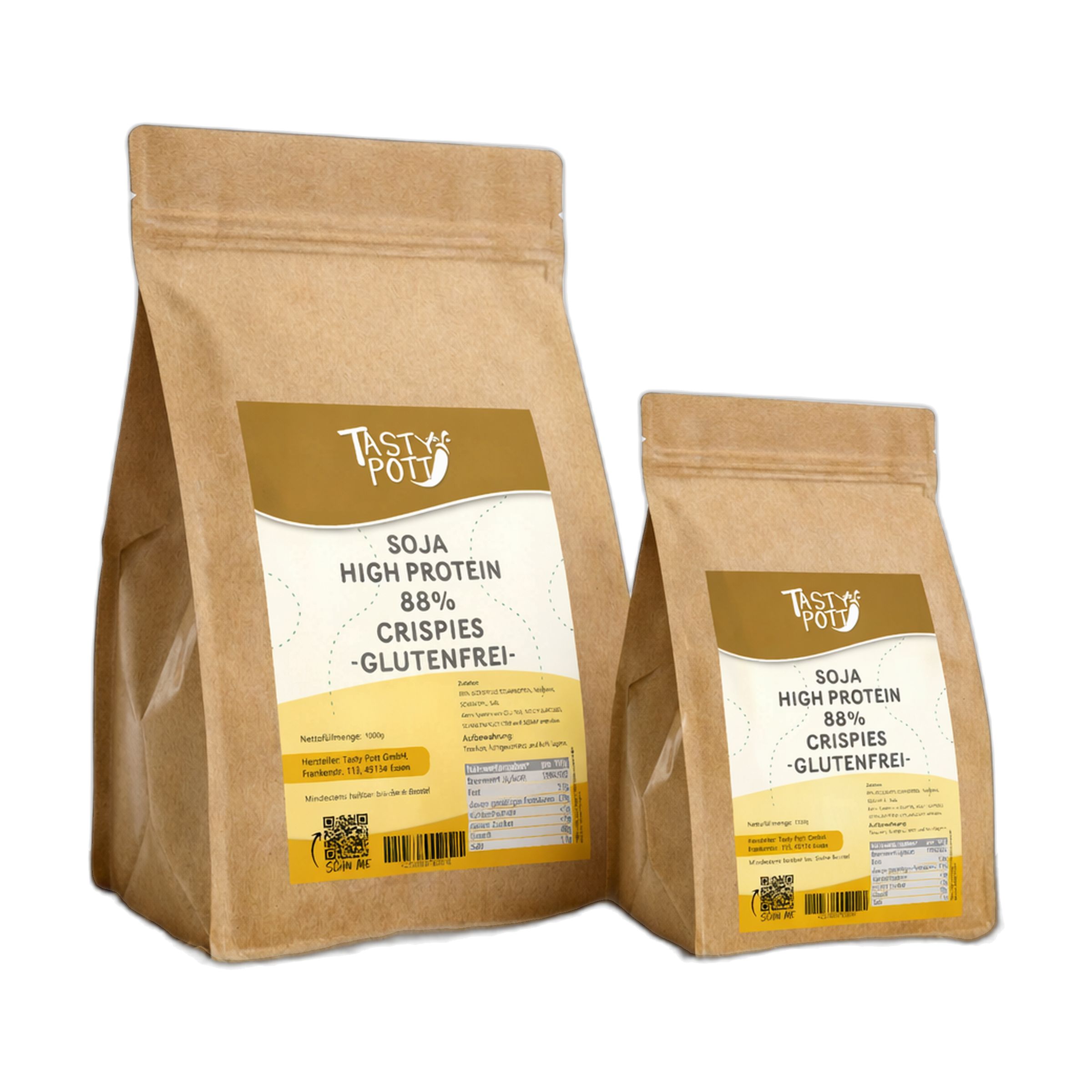 Tasty Pott High Protein Soja Crispies 1000 g Pulver