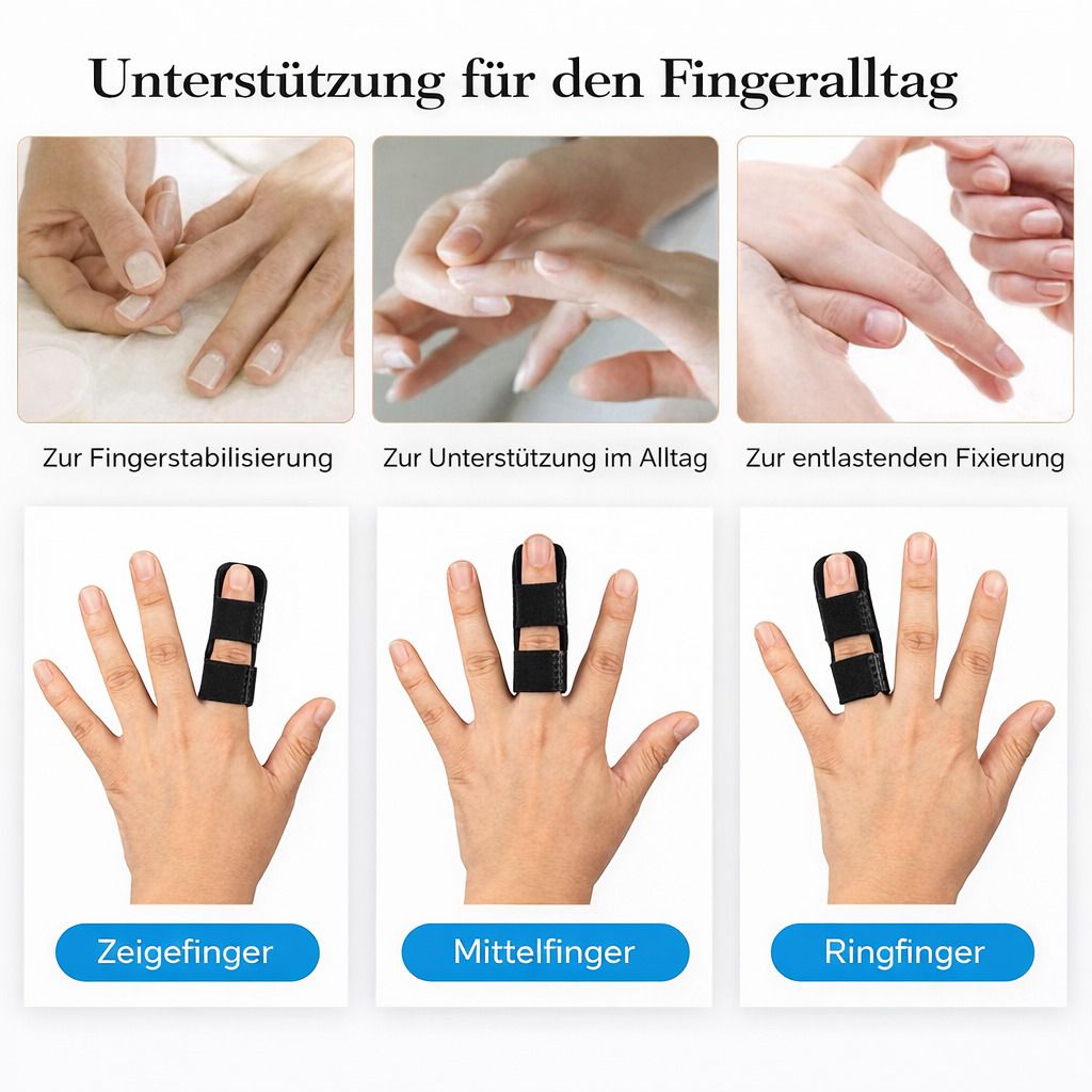 Fingerschiene verstellbar mit Aluminiumstütze, atmungsaktiv, für Alltag & Arbeit