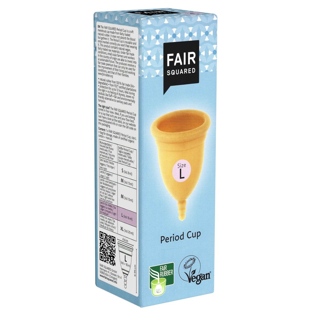 Fair Squared «Period Cup» vegane Menstruationstasse, Gr. L
