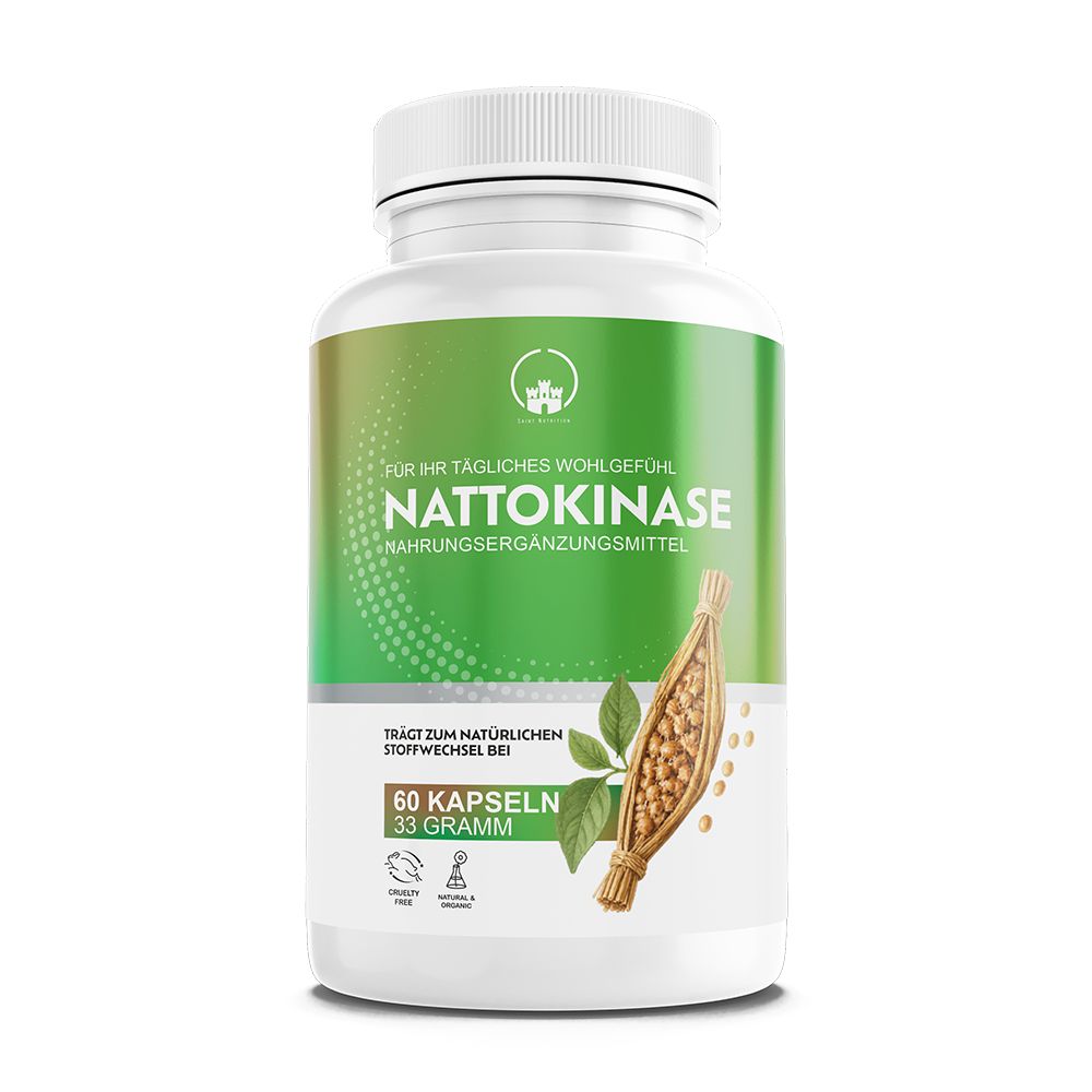Saint Nutrition® | Nattokinase 200mg Hochdosiert - 60 vegane Kapseln 20.000 FU/g 1 St