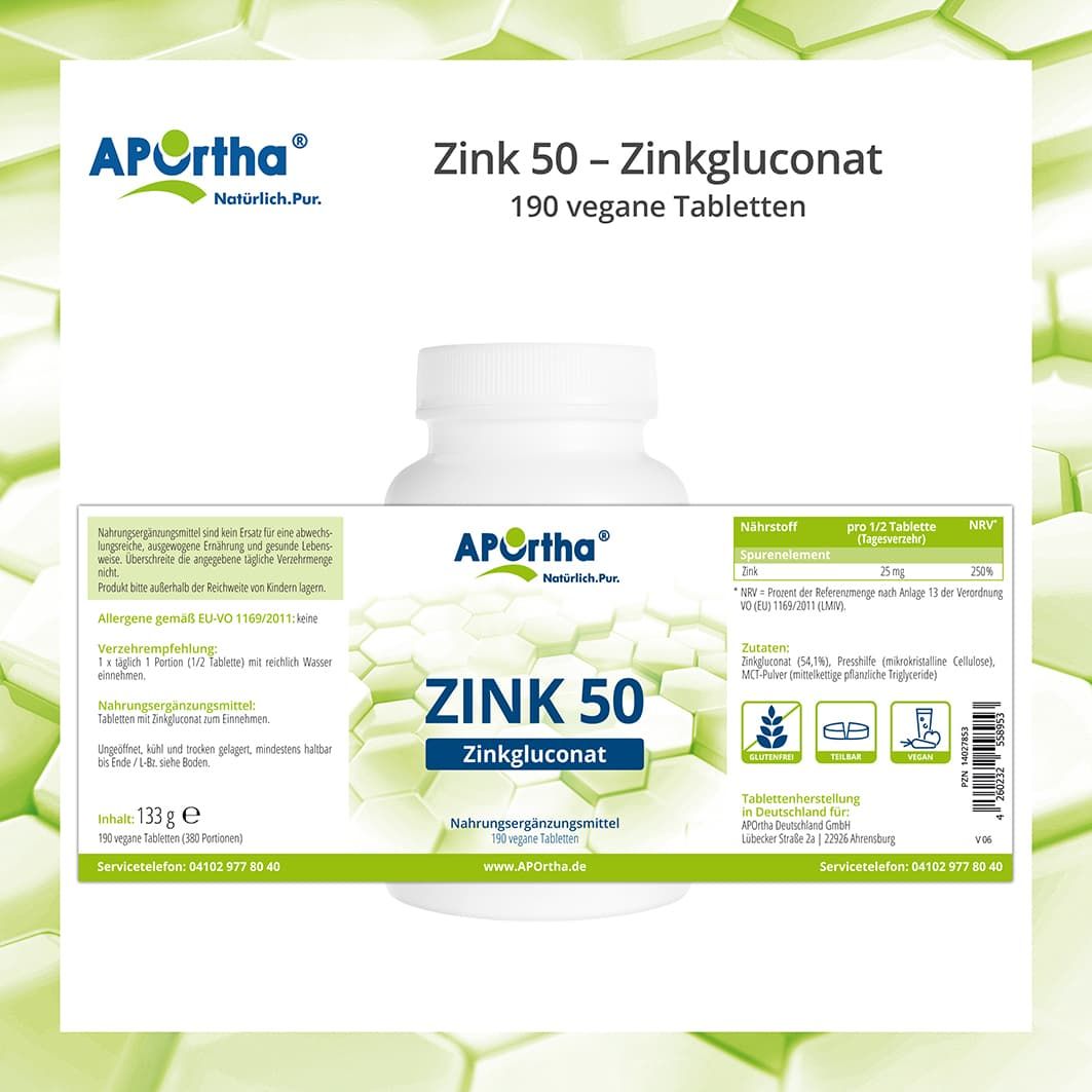 APOrtha® Zink 50 - Zinkgluconat-Tabletten