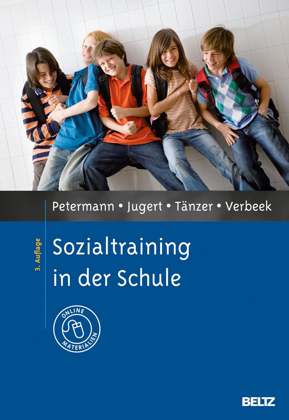 Buchcover mit Titel: Sozialtraining in der Schule. Kinder stehen zusammen. BELTZ-Logo.