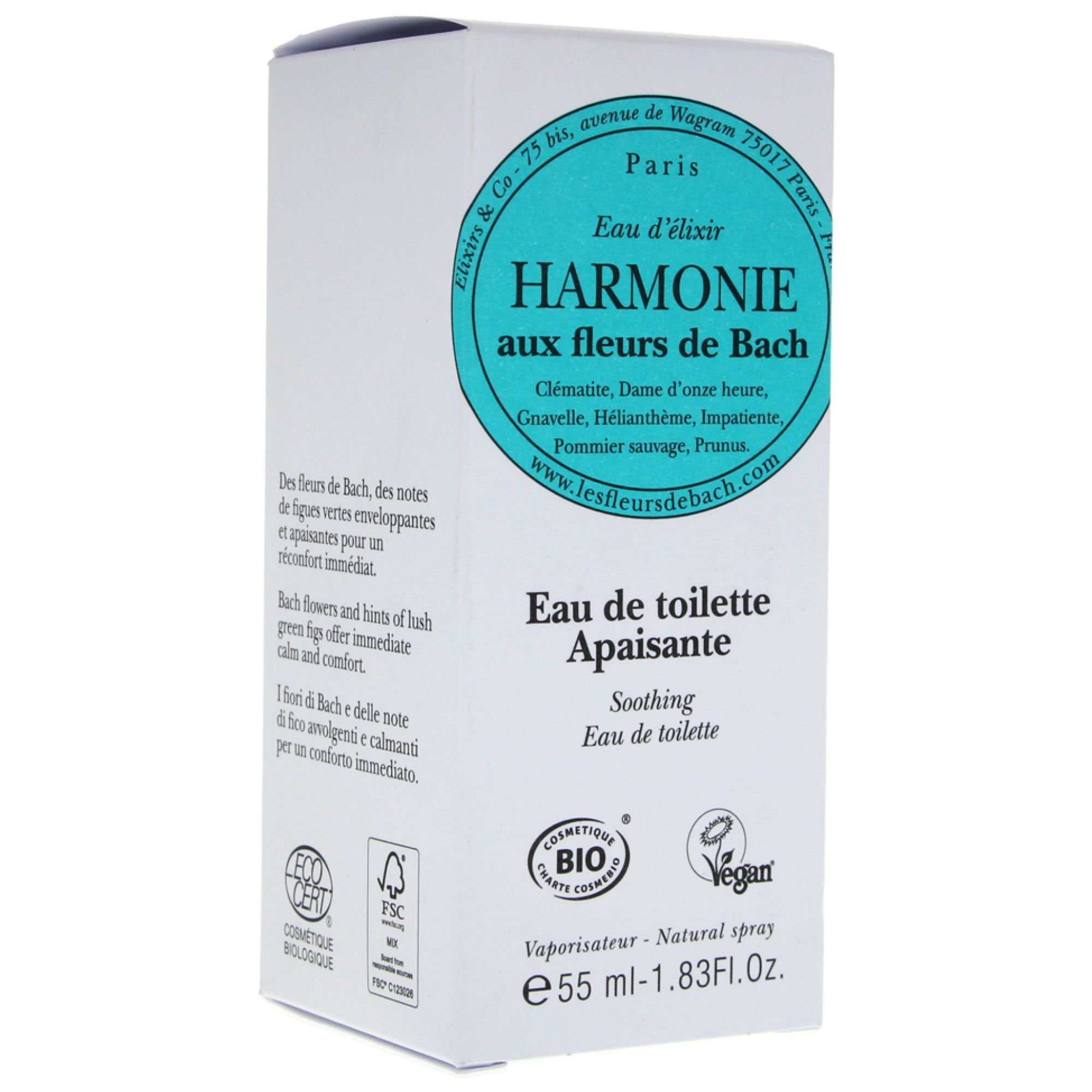 Elixirs & Co Eau d'Élixir Harmonie de Toilette Aus Bachblütenessenzen 5 4,8x10,8x4,8 cm