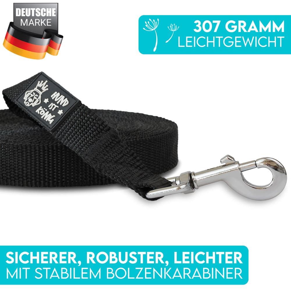HUND IST KÖNIG® 10m Schleppleine Hund | Schleppleine 10m für Hunde mit gepolsterter Handschlaufe