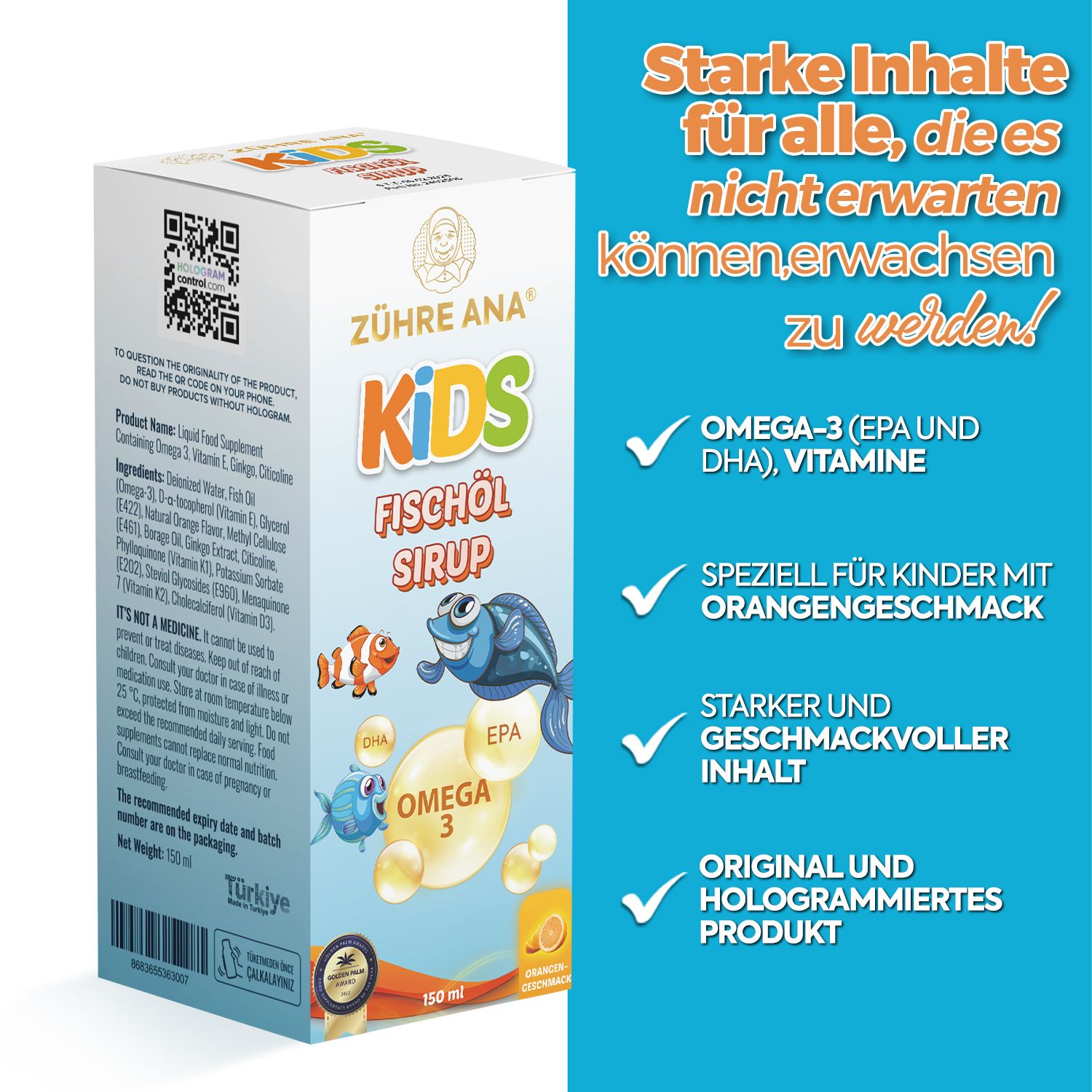 Zühre Ana Kids Fischöl Sirup
